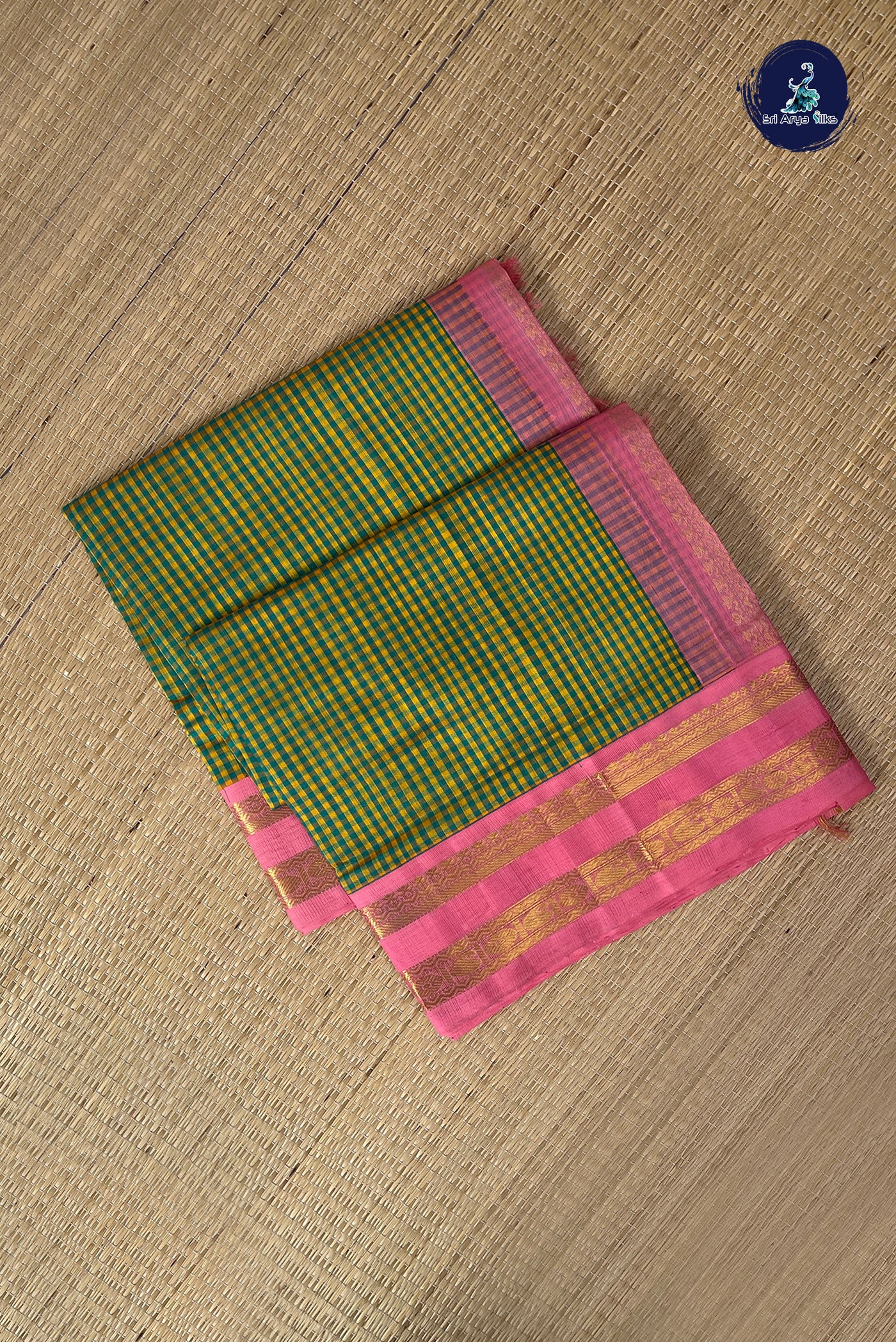 Multi Colour Checked Saree With Checked Pattern