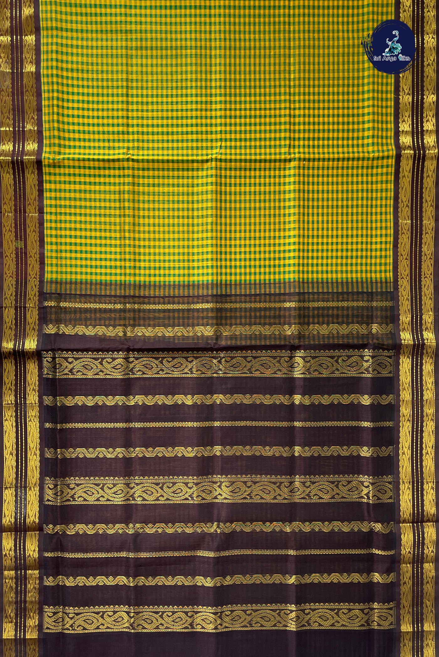 Multi Colour Checked Saree With Checked Pattern