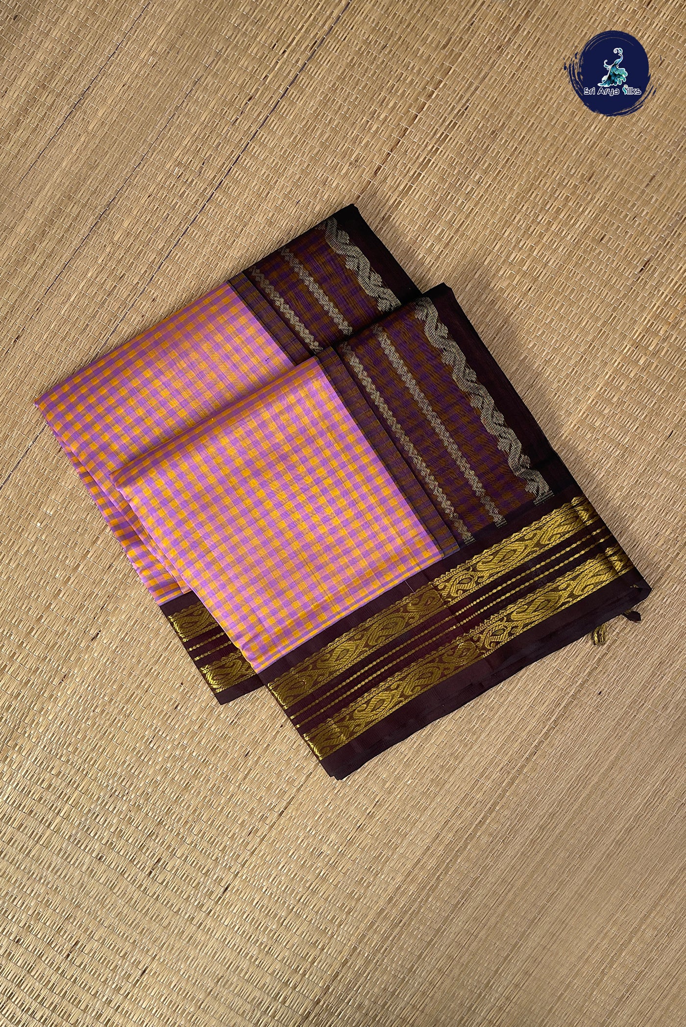 Multi Colour Checked Saree With Checked Pattern