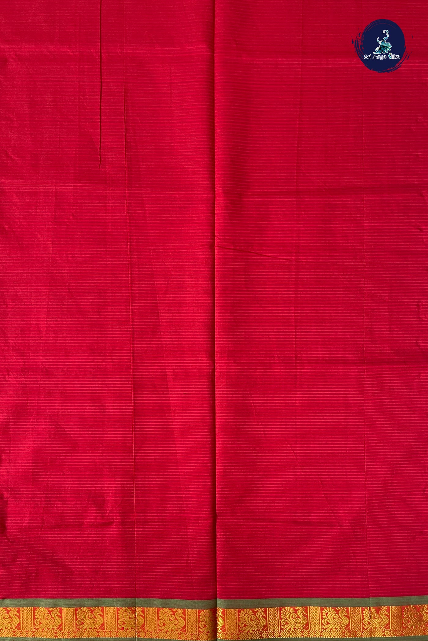 Mustard Yellow Half Pure Silk Cotton Saree With Doria Lines Pattern