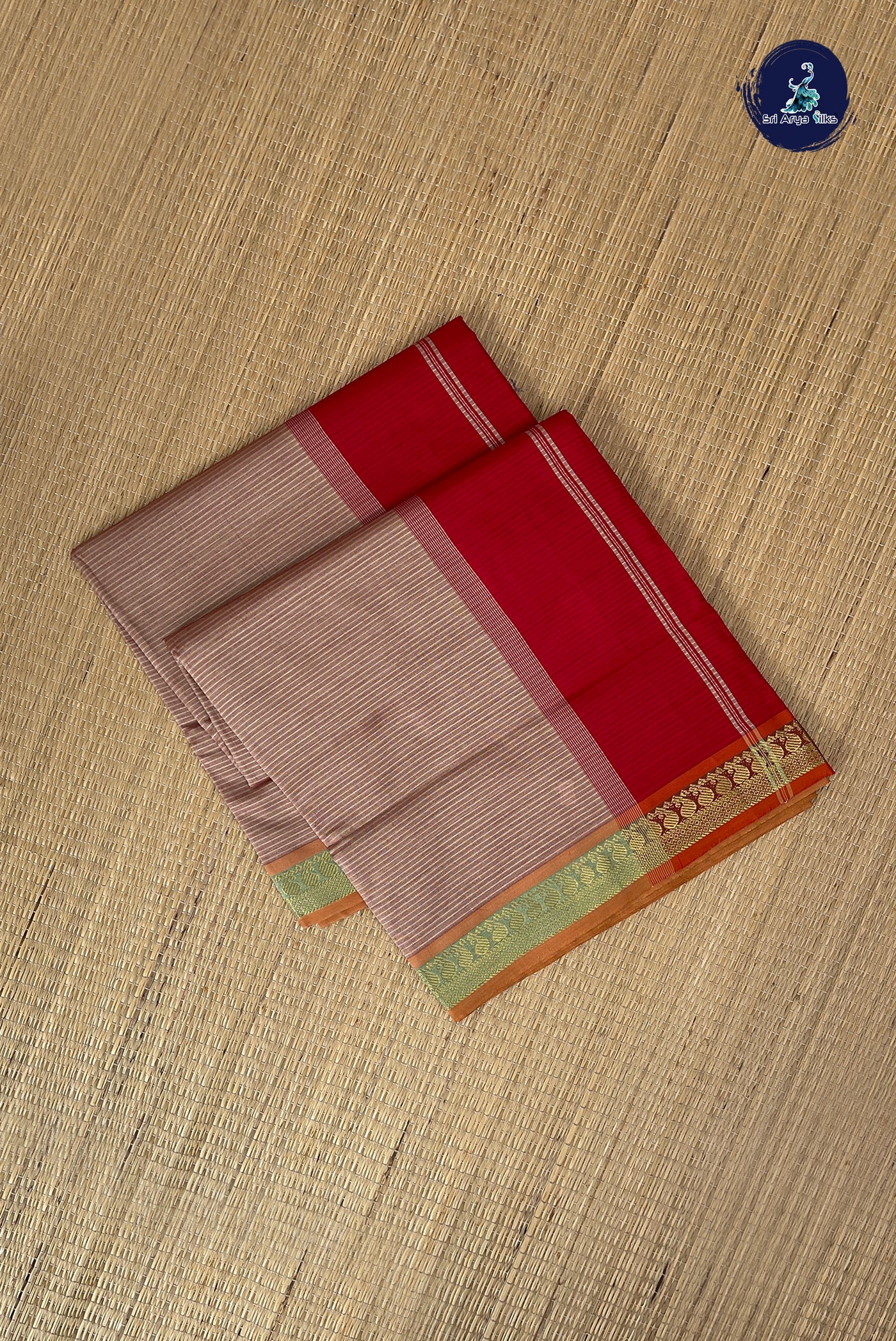 Pastel Shade Half Pure Silk Cotton Saree With Doria Lines Pattern