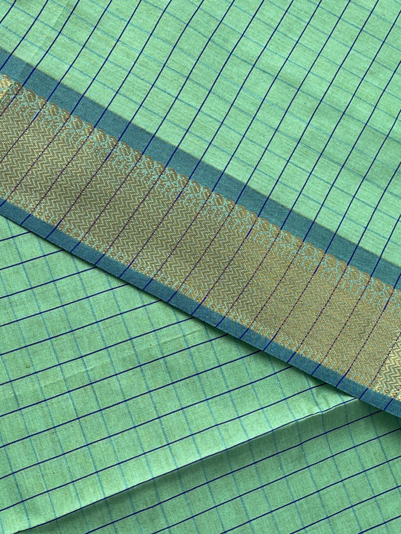 Pastel Shade Checked Saree With Checked Pattern
