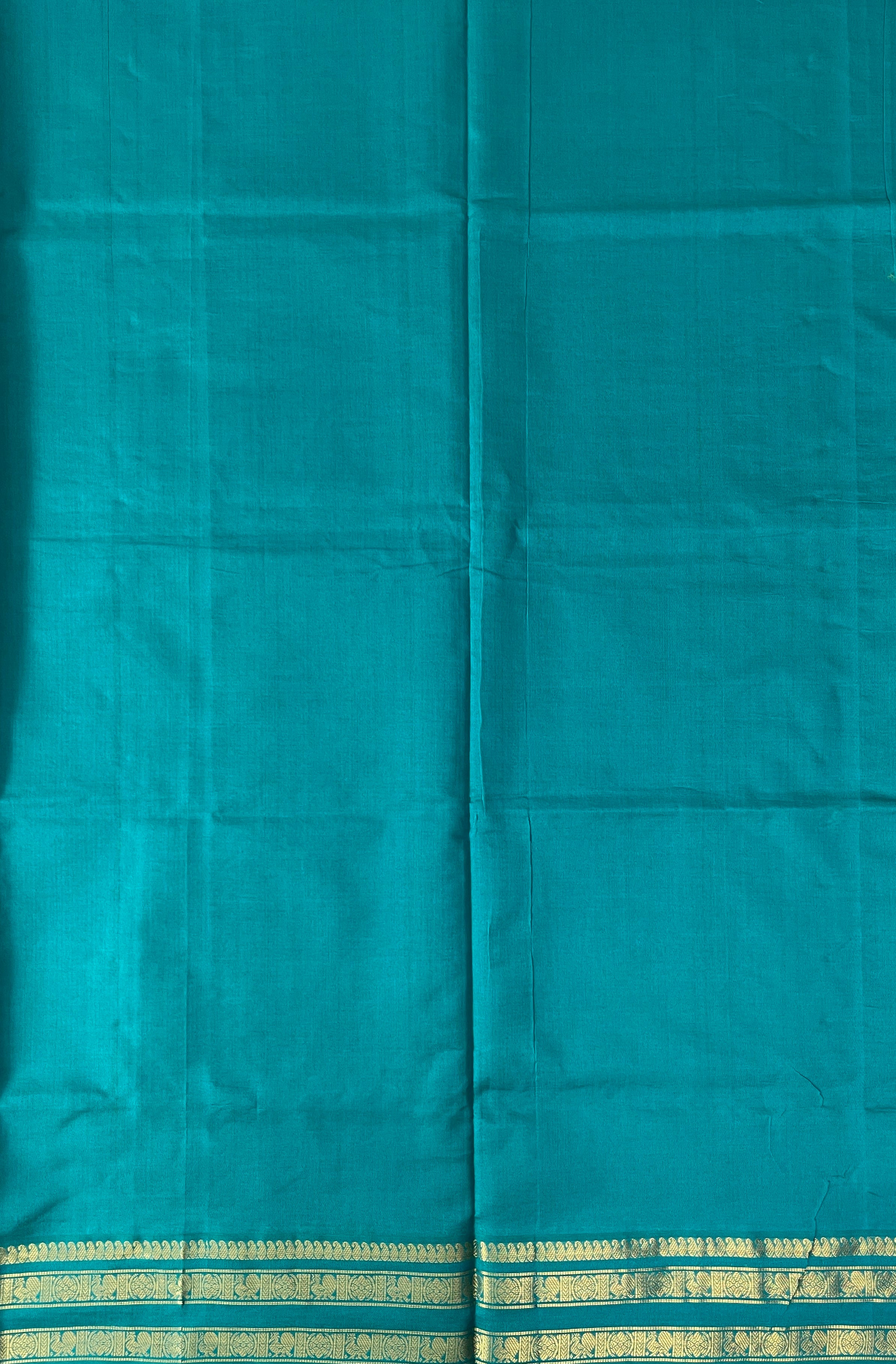 Brown Half Pure Silk Cotton Saree With Plain Pattern