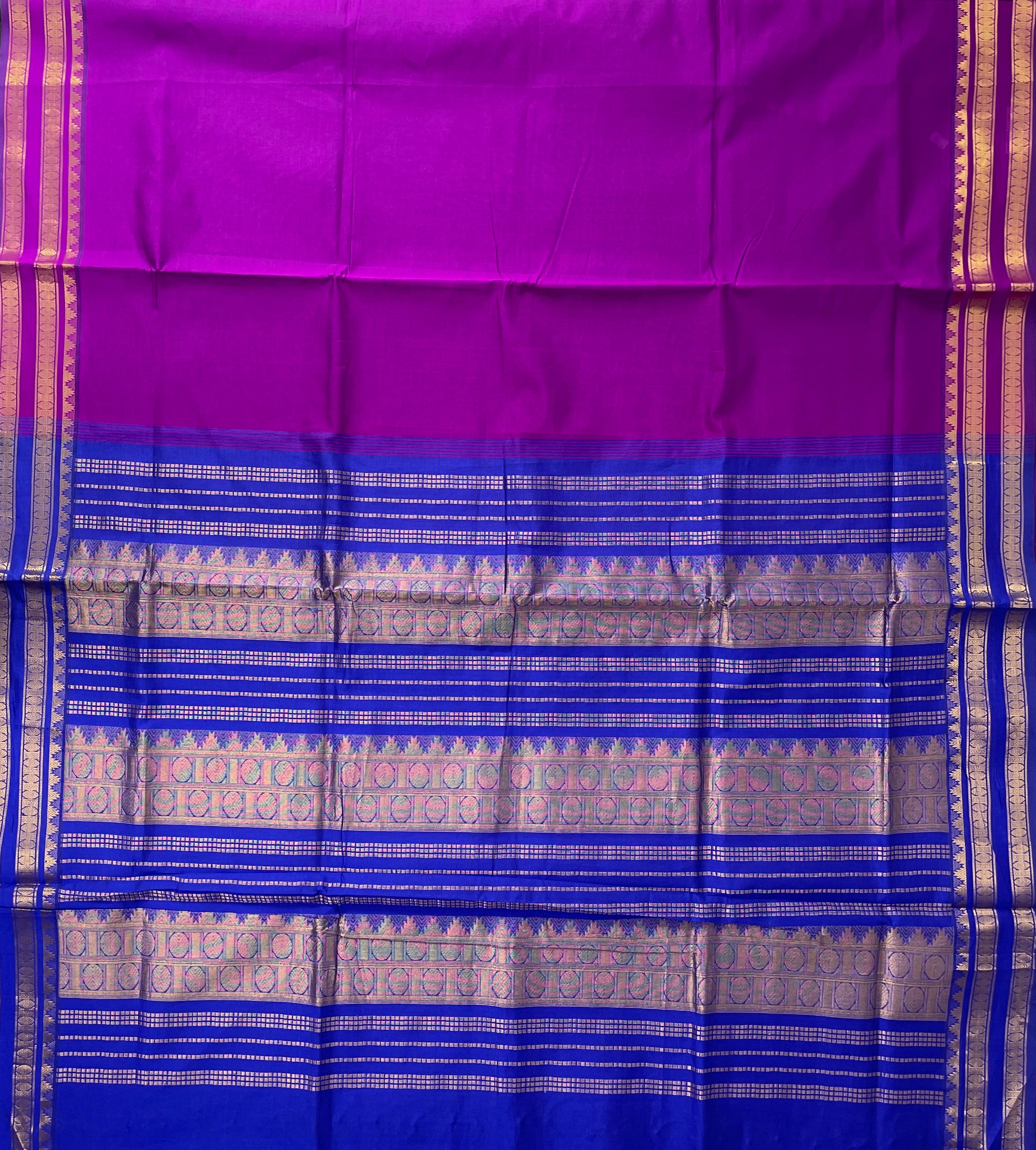 Vadamalli Half Pure Silk Cotton Saree With Plain Pattern