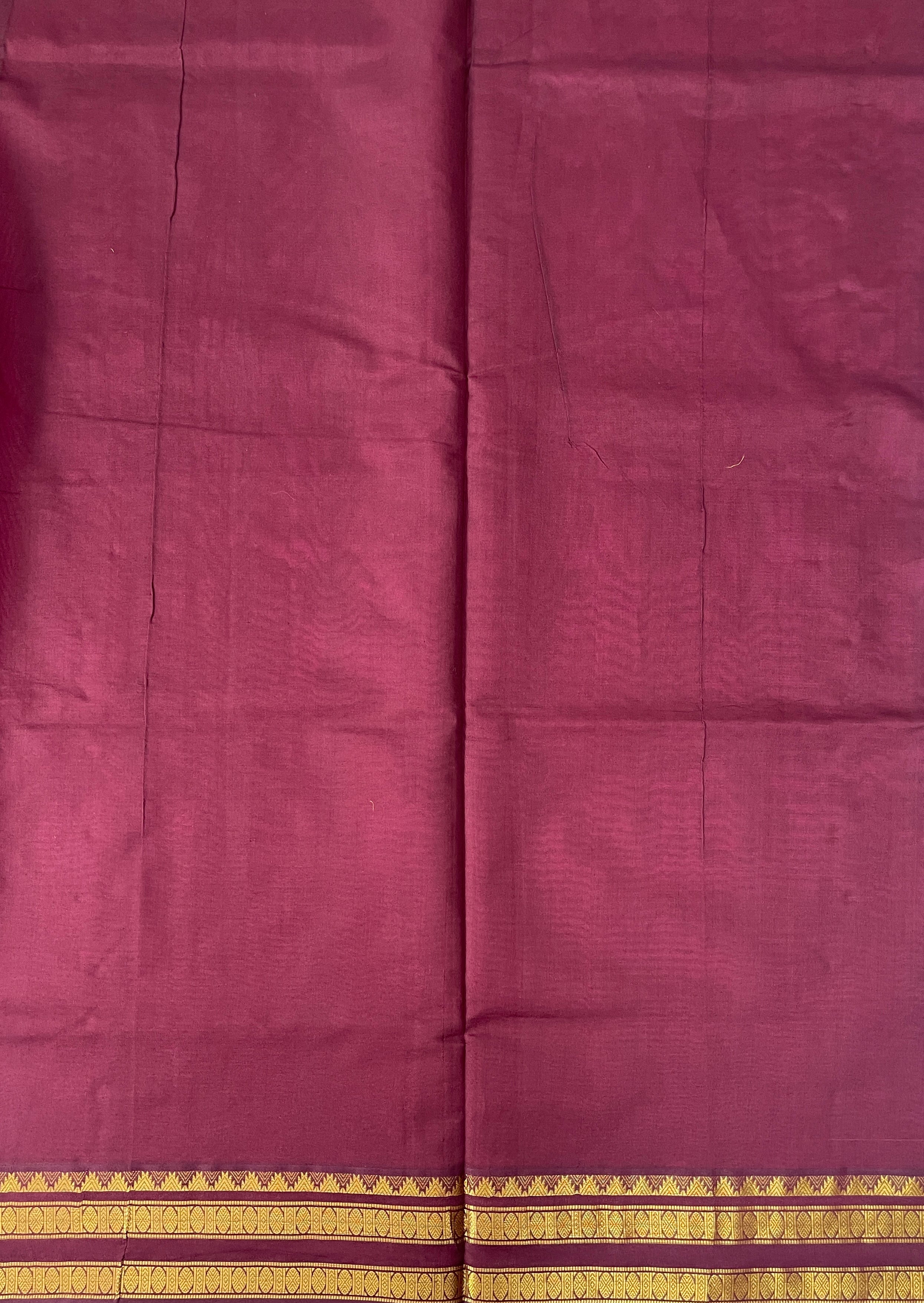 Pink Half Pure Silk Cotton Saree With Plain Pattern