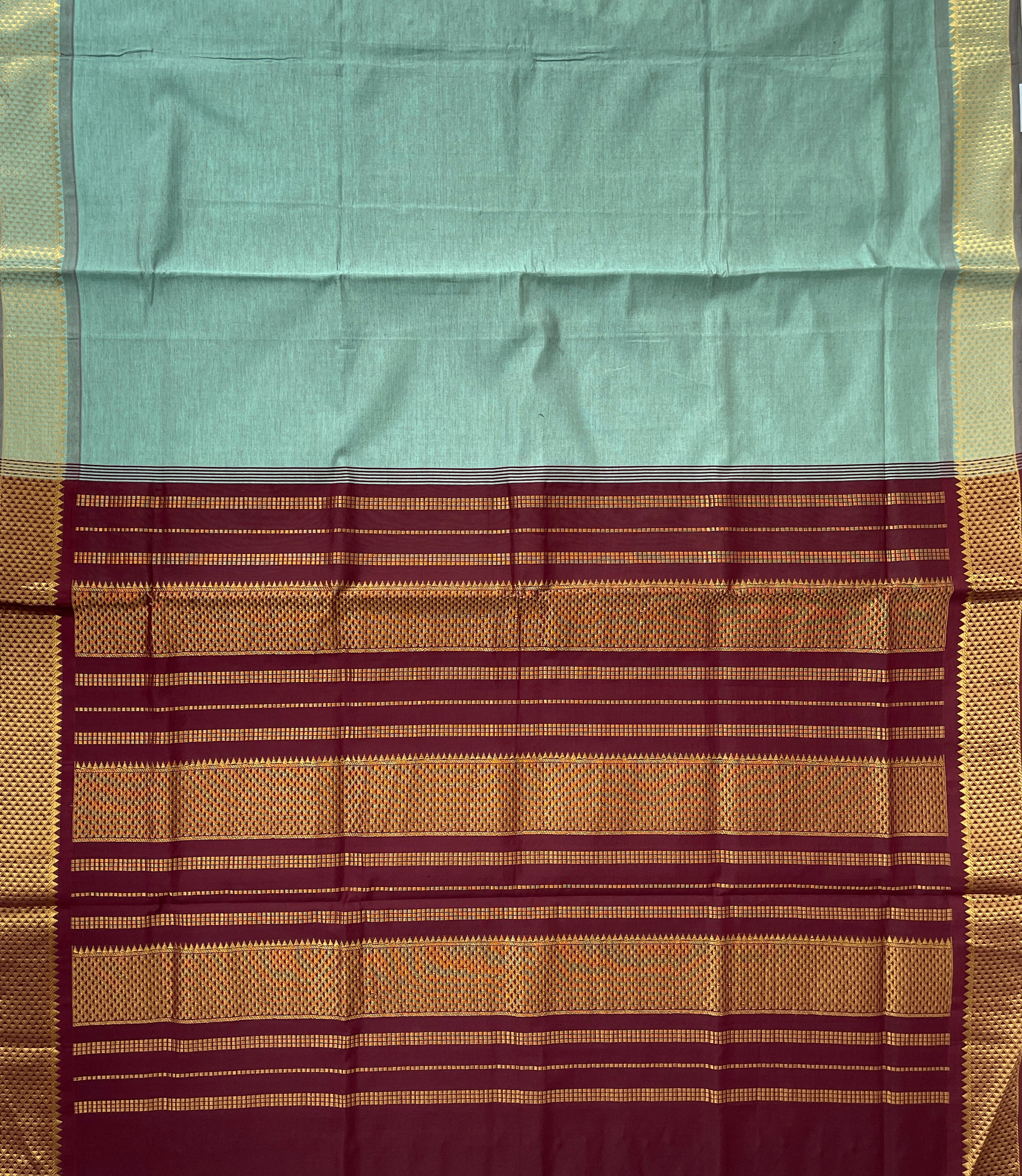 Pastel Shade Half Pure Silk Cotton Saree With Plain Pattern