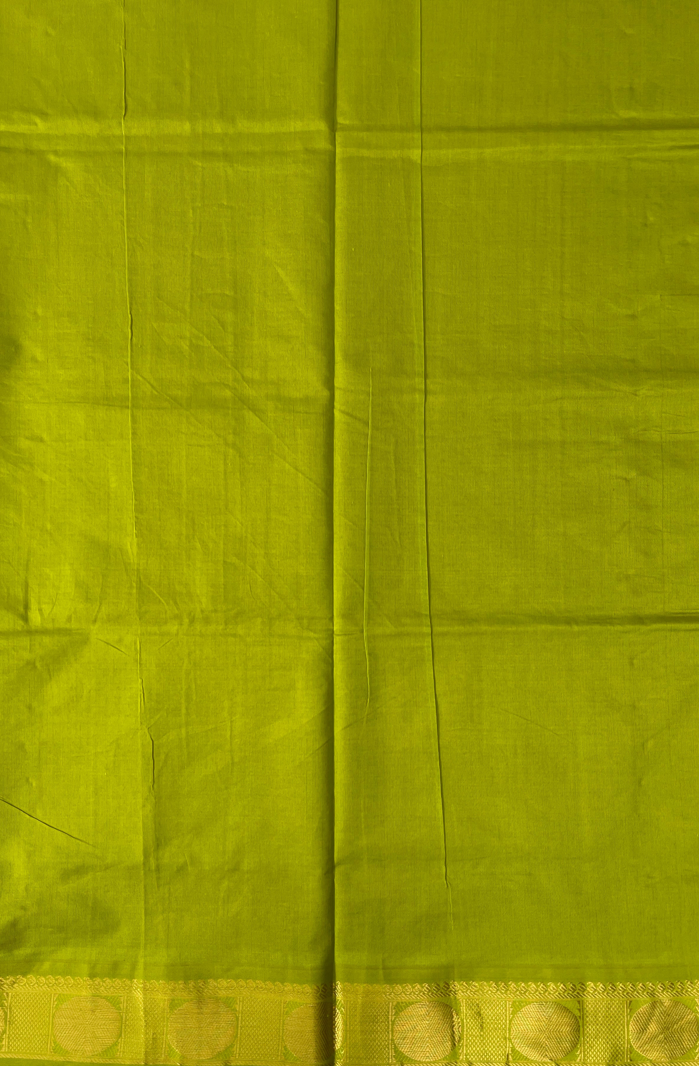 Brown Half Pure Silk Cotton Saree With Plain Pattern