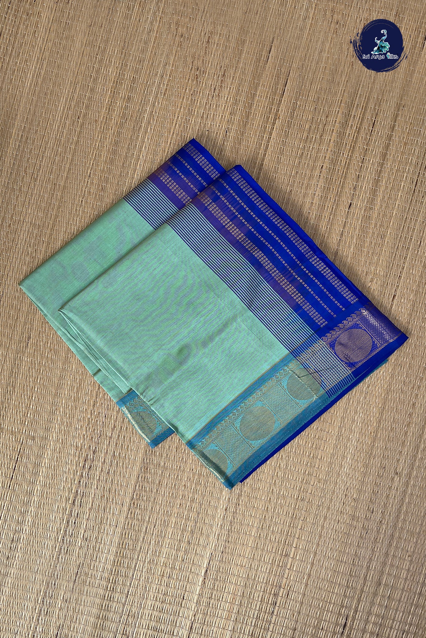 Pastel Shade Half Pure Silk Cotton Saree With Plain Pattern
