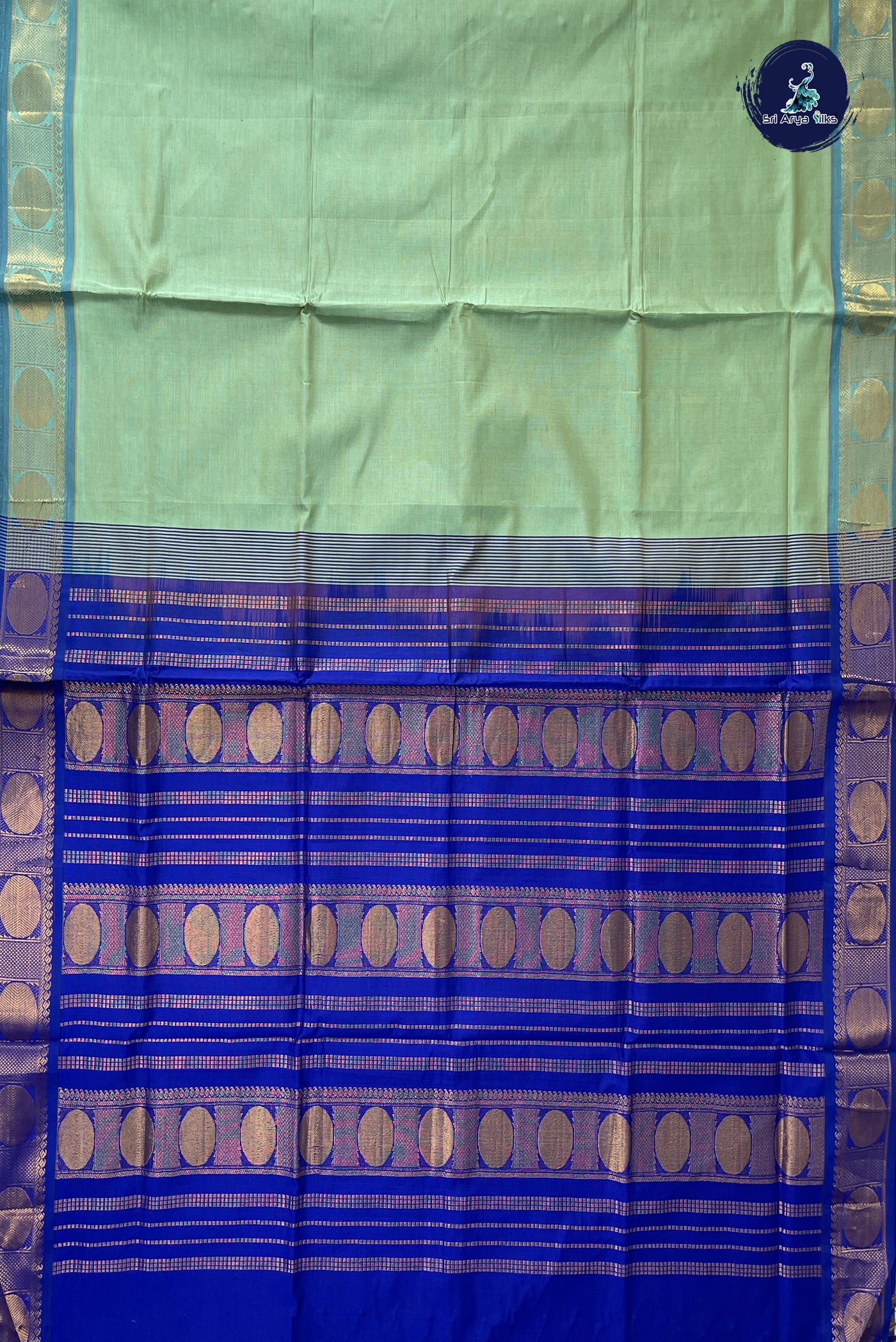 Pastel Shade Half Pure Silk Cotton Saree With Plain Pattern