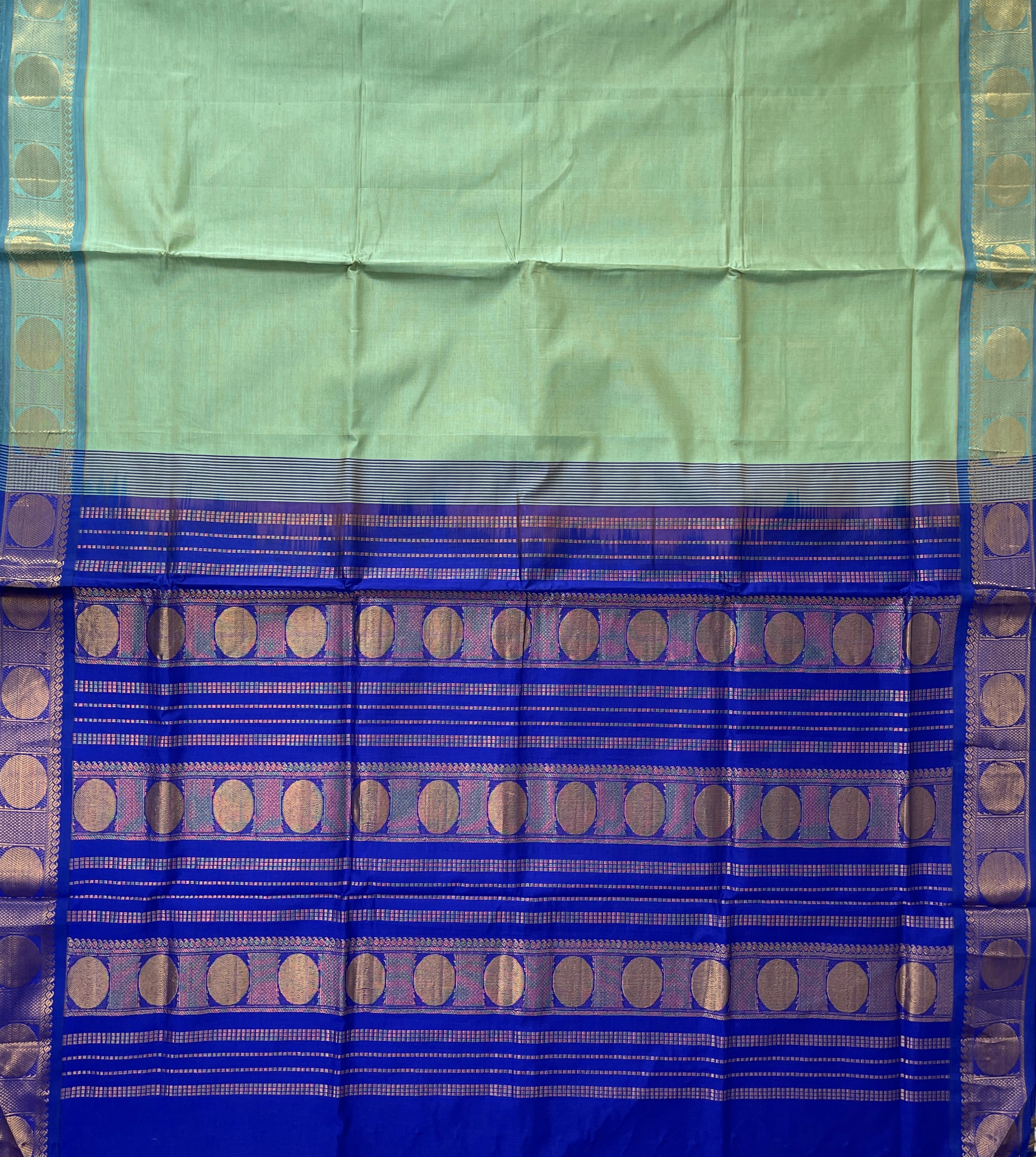 Pastel Shade Half Pure Silk Cotton Saree With Plain Pattern