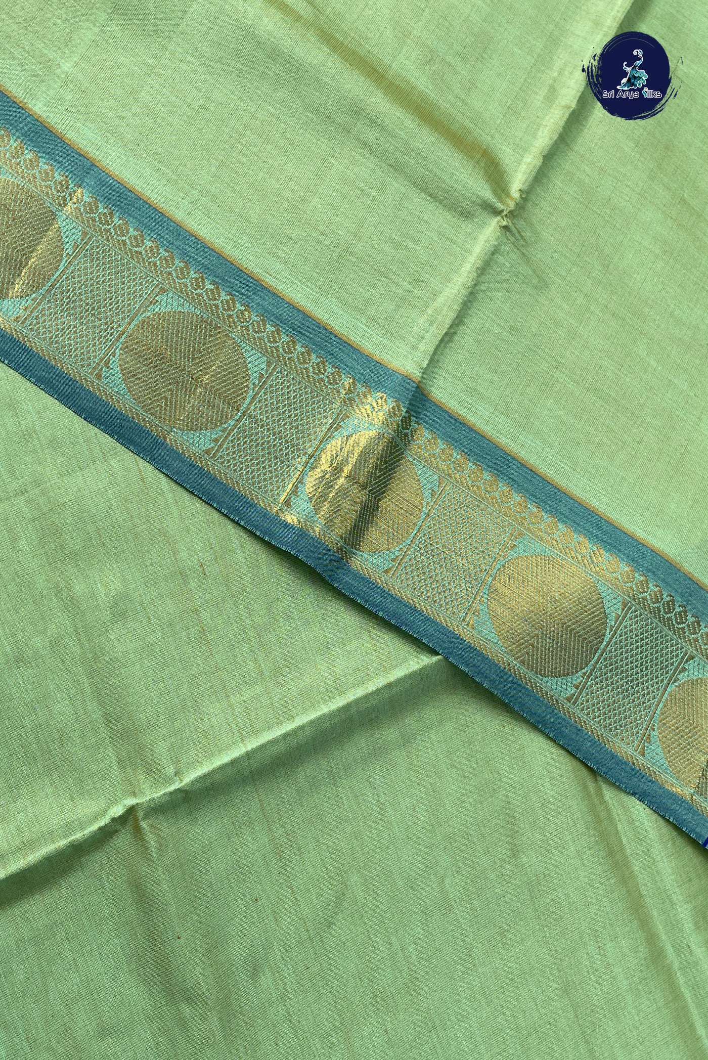 Pastel Shade Half Pure Silk Cotton Saree With Plain Pattern