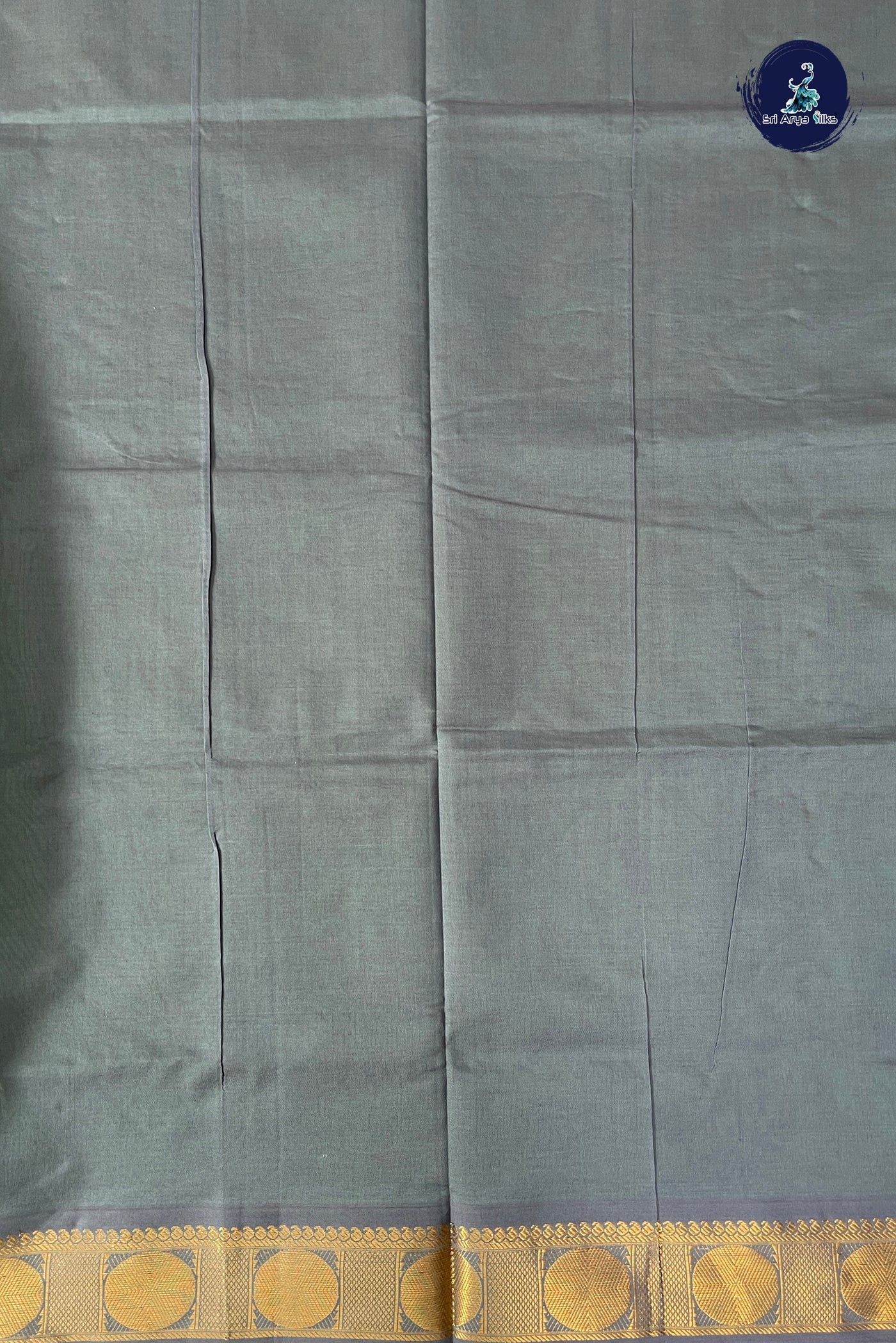 Light Green Half Pure Silk Cotton Saree With Plain Pattern