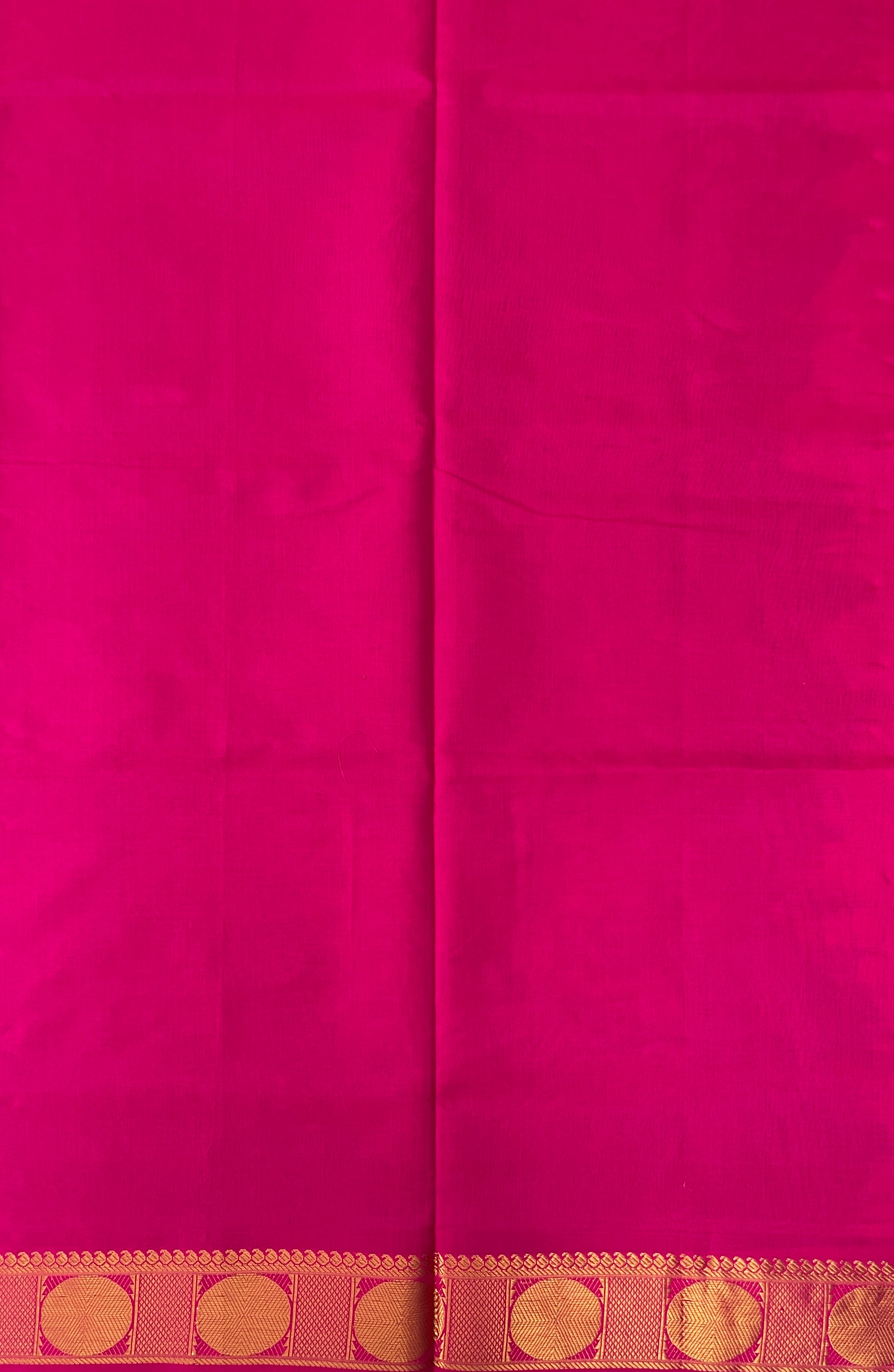 Golden Mustard Half Pure Silk Cotton Saree With Plain Pattern