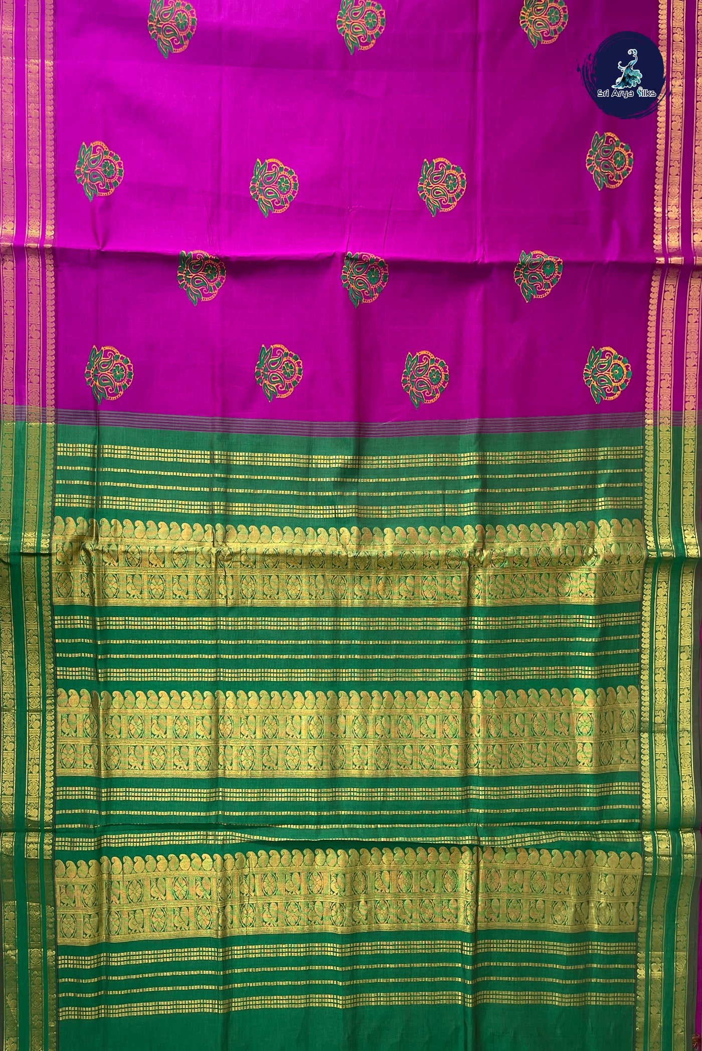 Vadamalli Half Pure Silk Cotton Saree With Printed Pattern