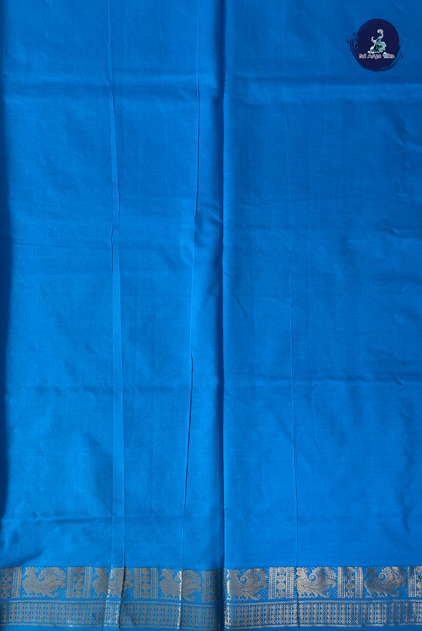 Dark Green Half Pure Silk Cotton Saree With Printed Pattern