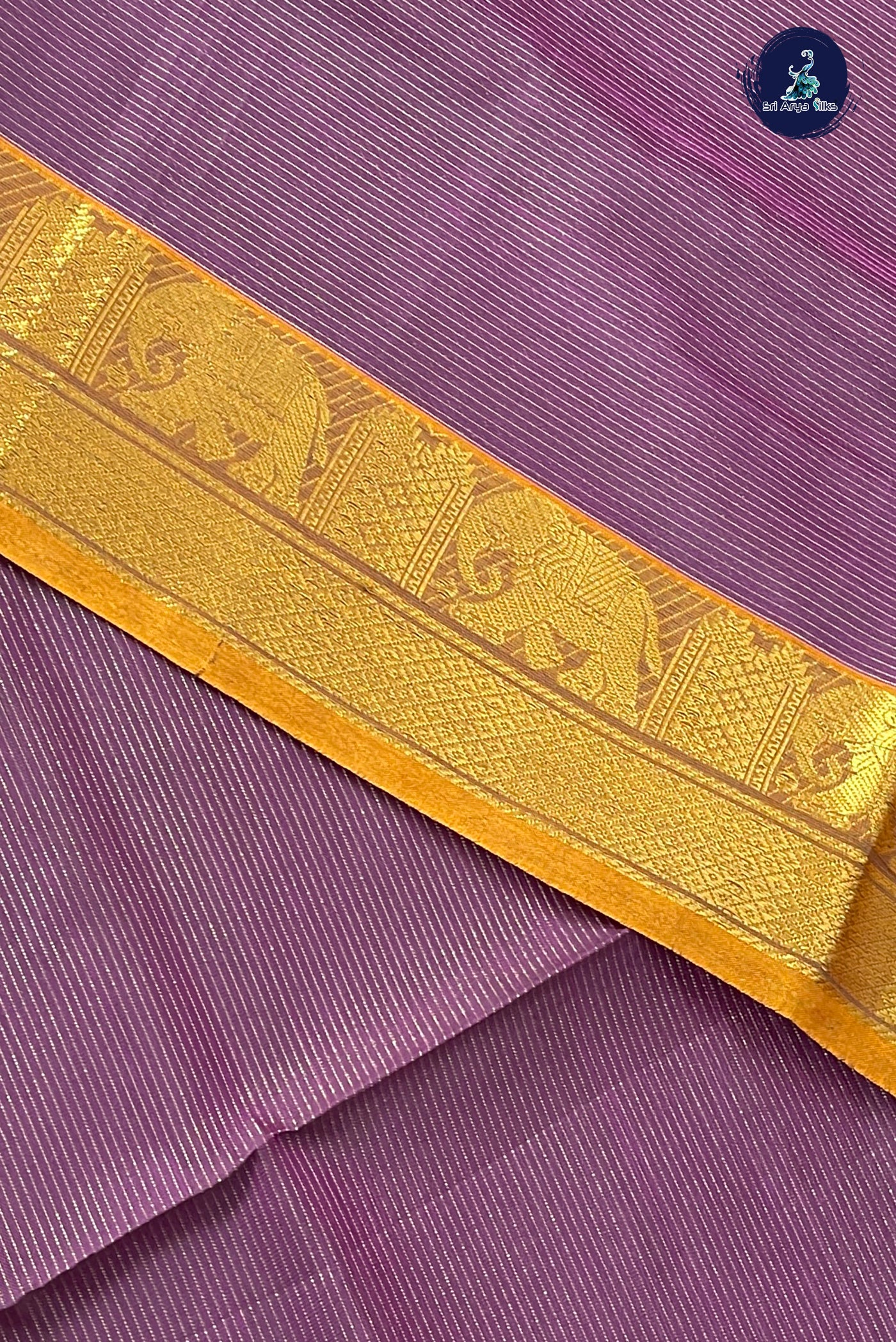 Violet Half Pure Silk Cotton Saree With Vaira Oosi Pattern