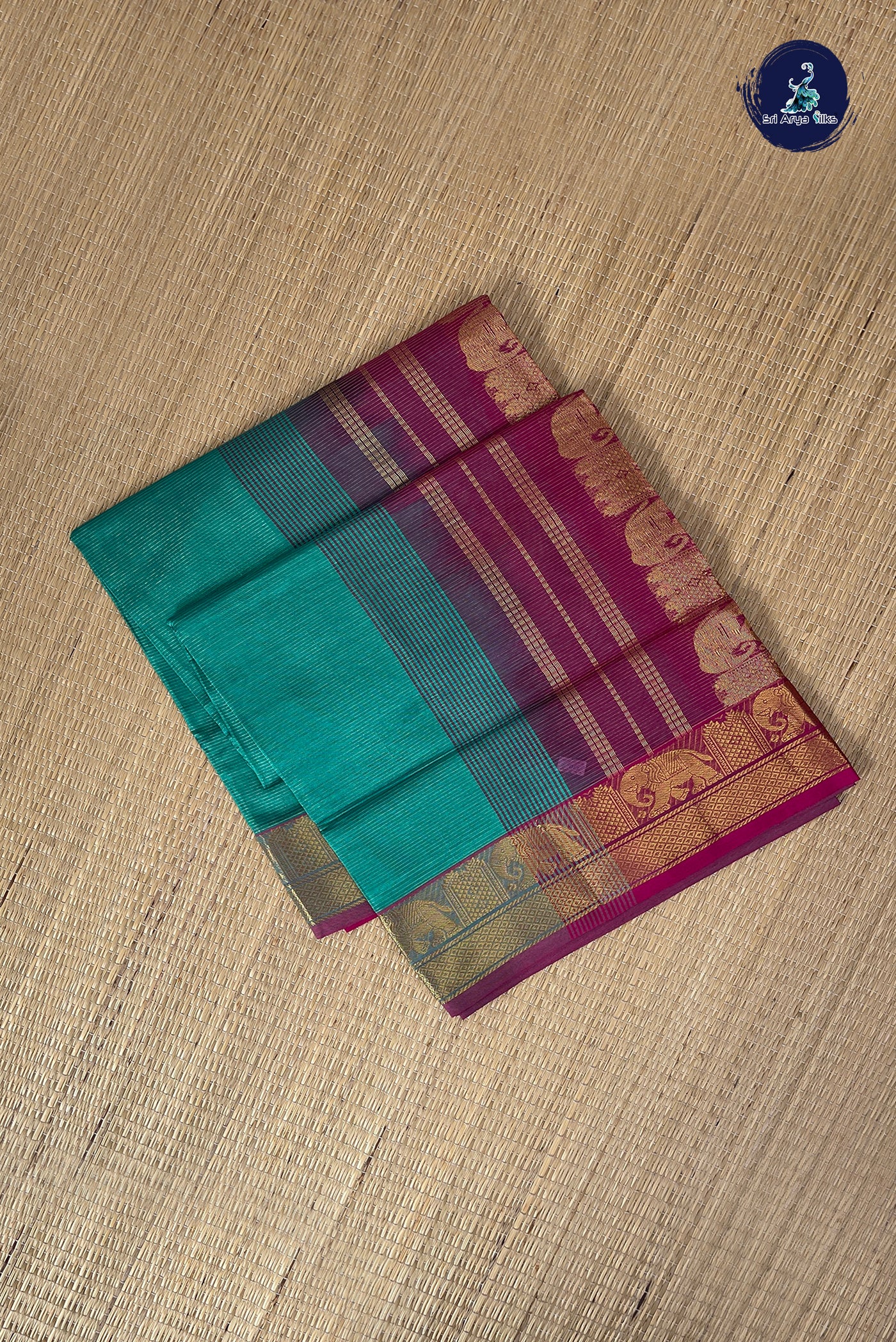 Green Half Pure Silk Cotton Saree With Vaira Oosi Pattern