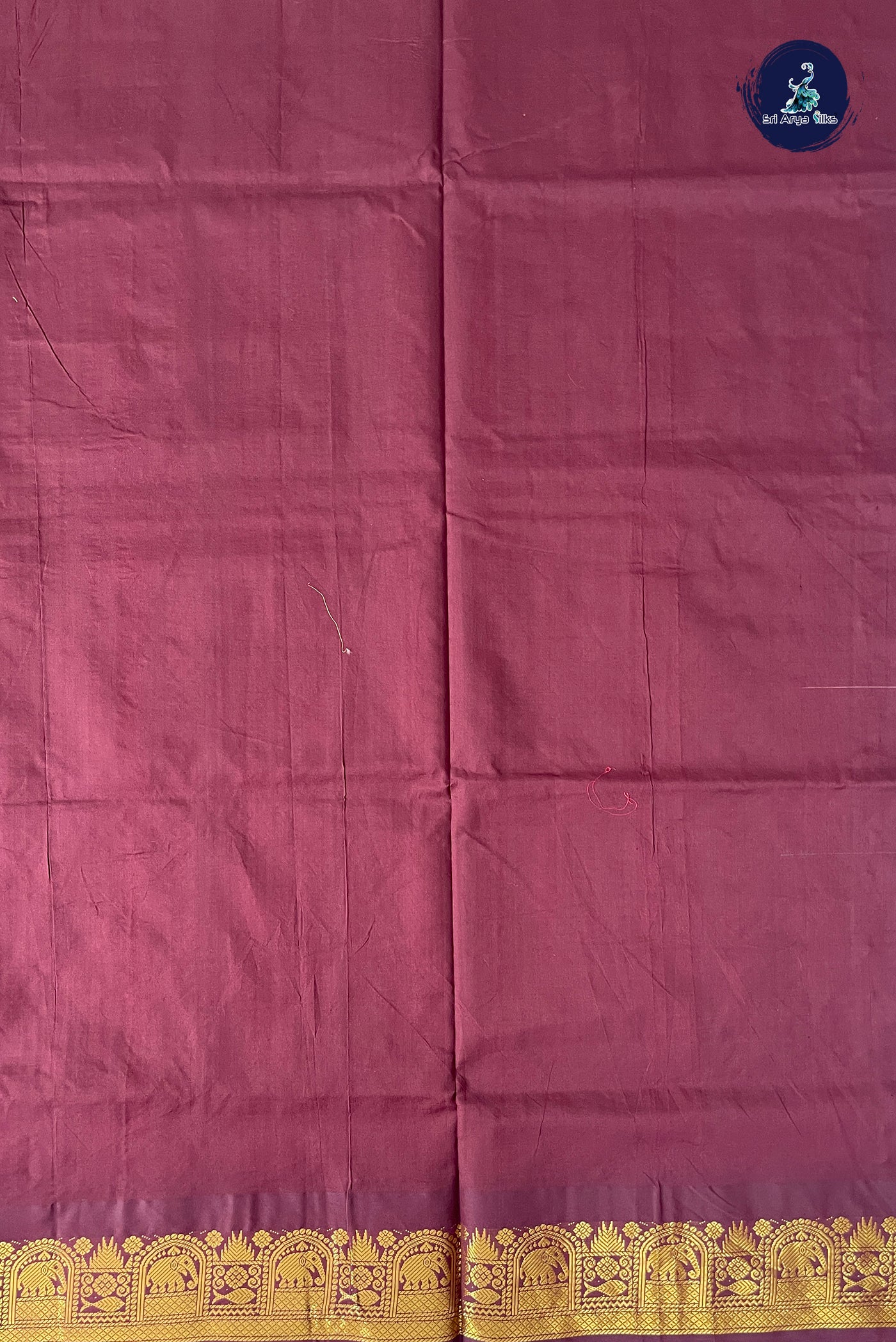 Caramel Shade Half Pure Silk Cotton Saree With Stripes Pattern