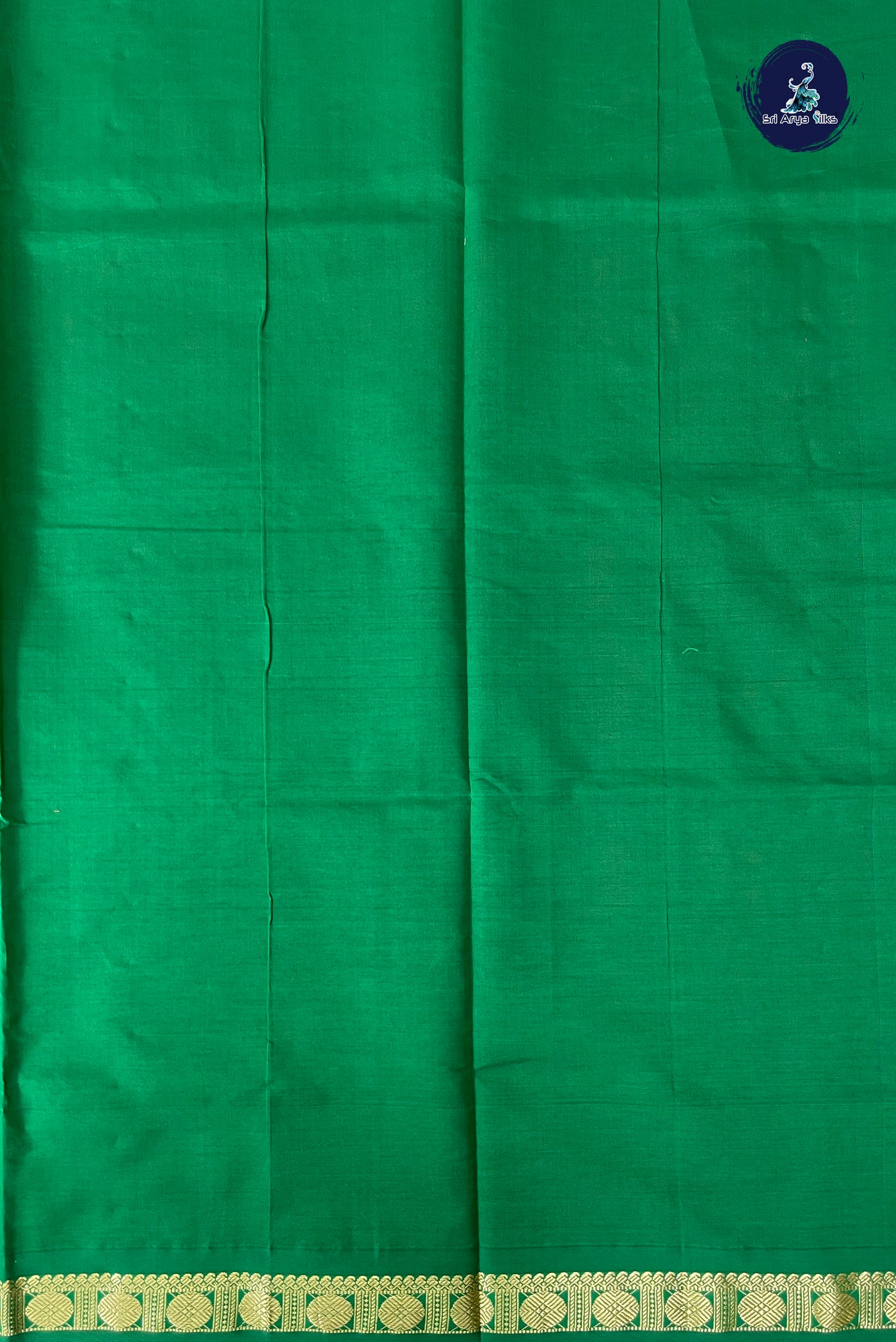 Orange Half Pure Silk Cotton Saree With Plain Pattern