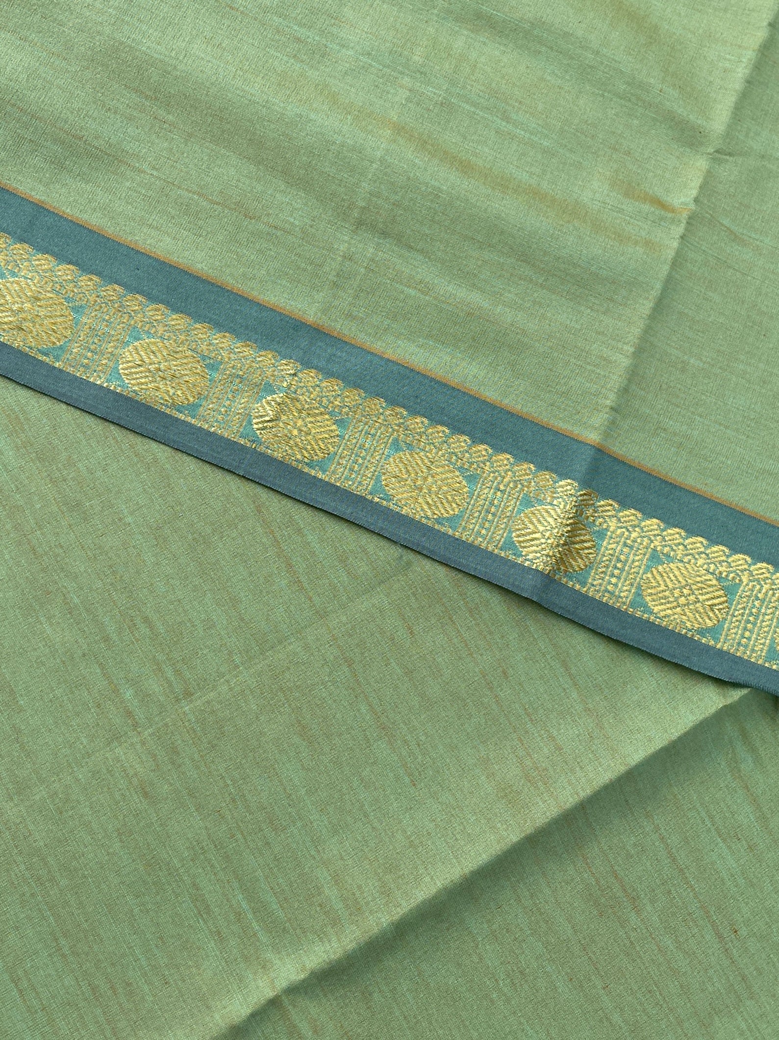 Pastel Shade Half Pure Silk Cotton Saree With Plain Pattern