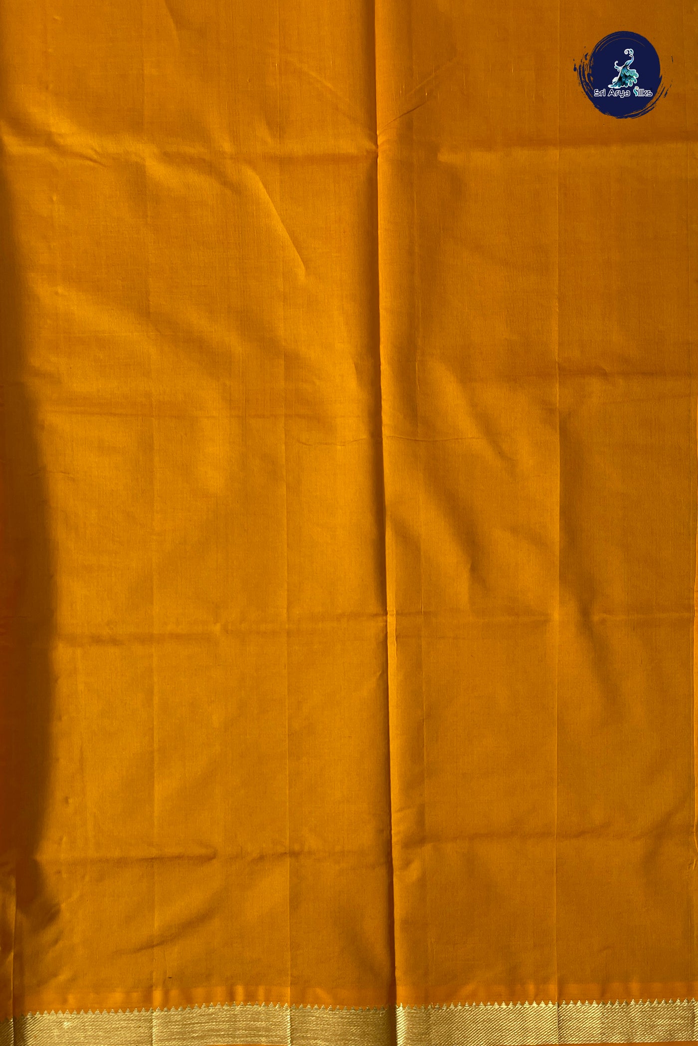 Blue Half Pure Silk Cotton Saree With Plain Pattern