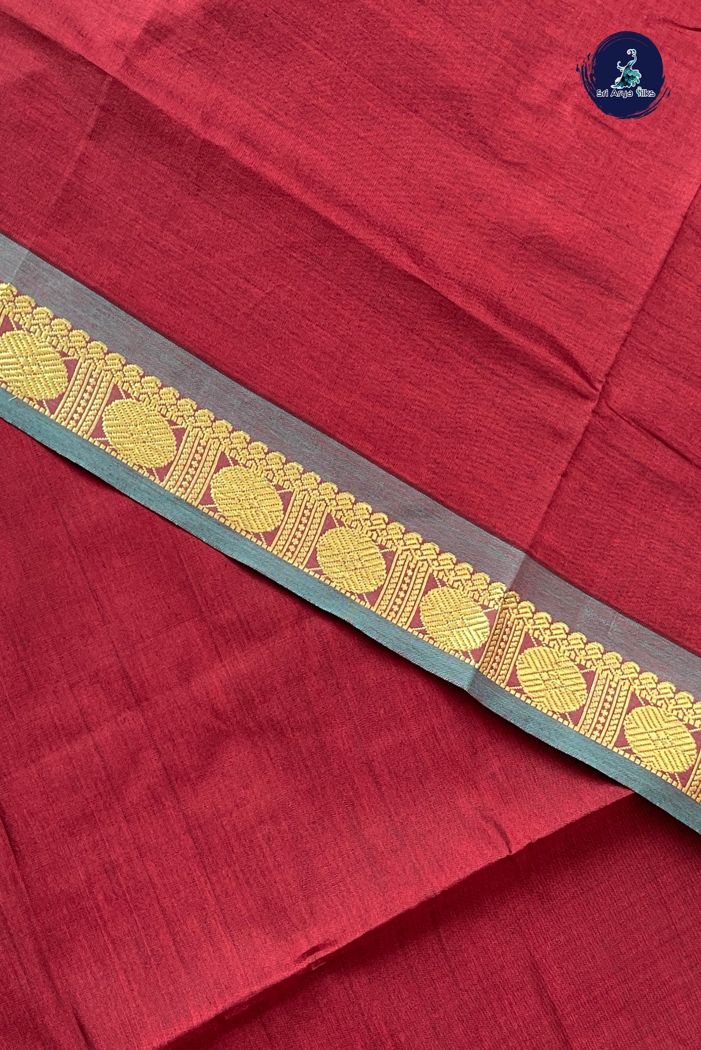 Brown Half Pure Silk Cotton Saree With Plain Pattern
