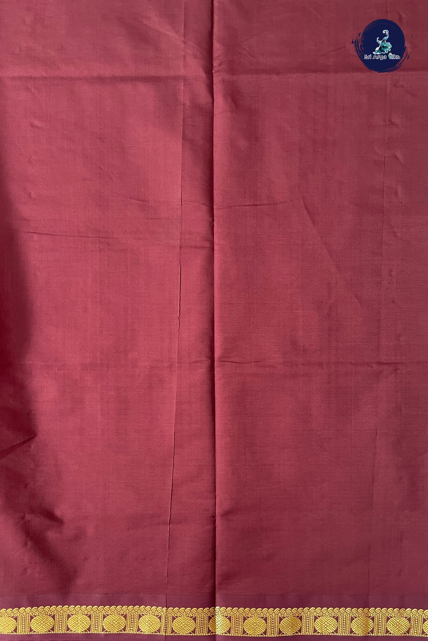 Caramel Shade Half Pure Silk Cotton Saree With Plain Pattern