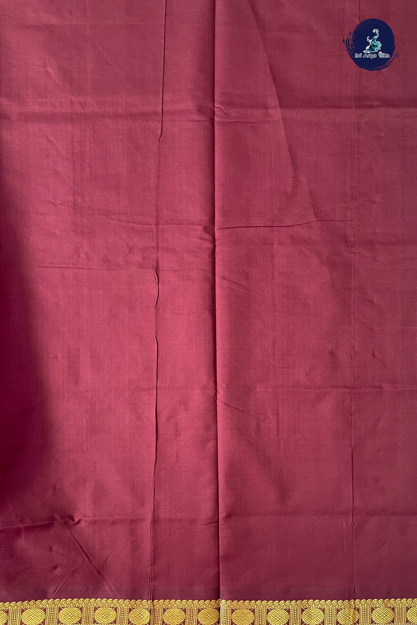 Purple Half Pure Silk Cotton Saree With Plain Pattern