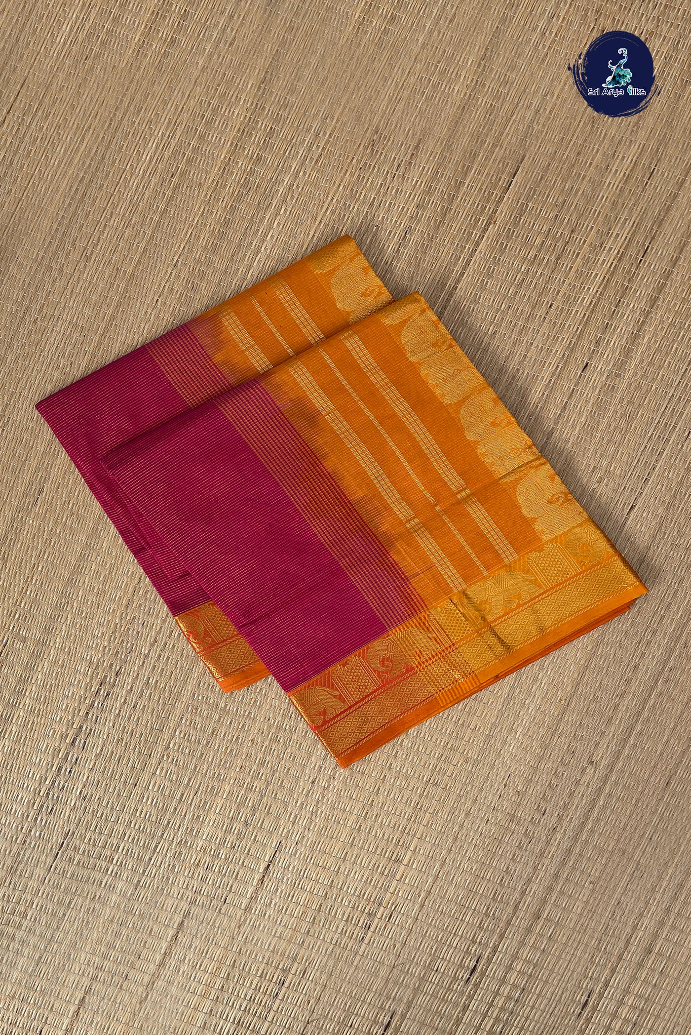 Red Vaira Oosi Silk Cotton Saree With Vaira Oosi Pattern