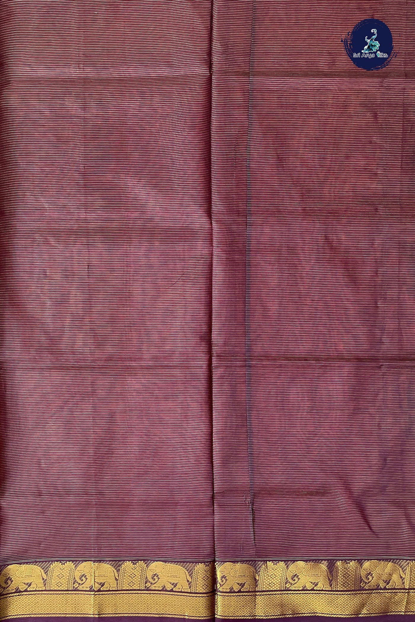 Orange Vaira Oosi Silk Cotton Saree With Vaira Oosi Pattern