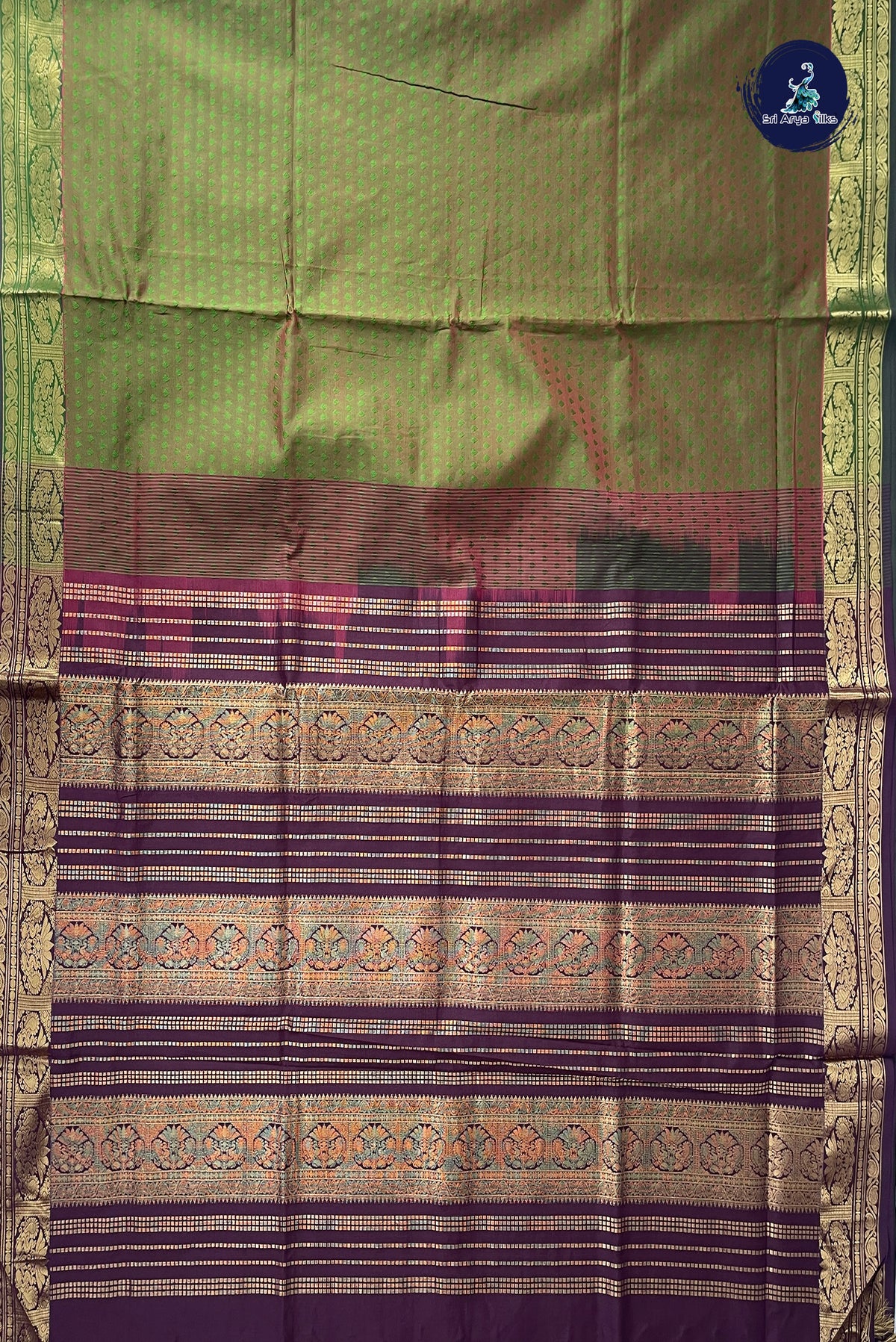 Manthulir Half Pure Silk Cotton Saree With Embossed Pattern