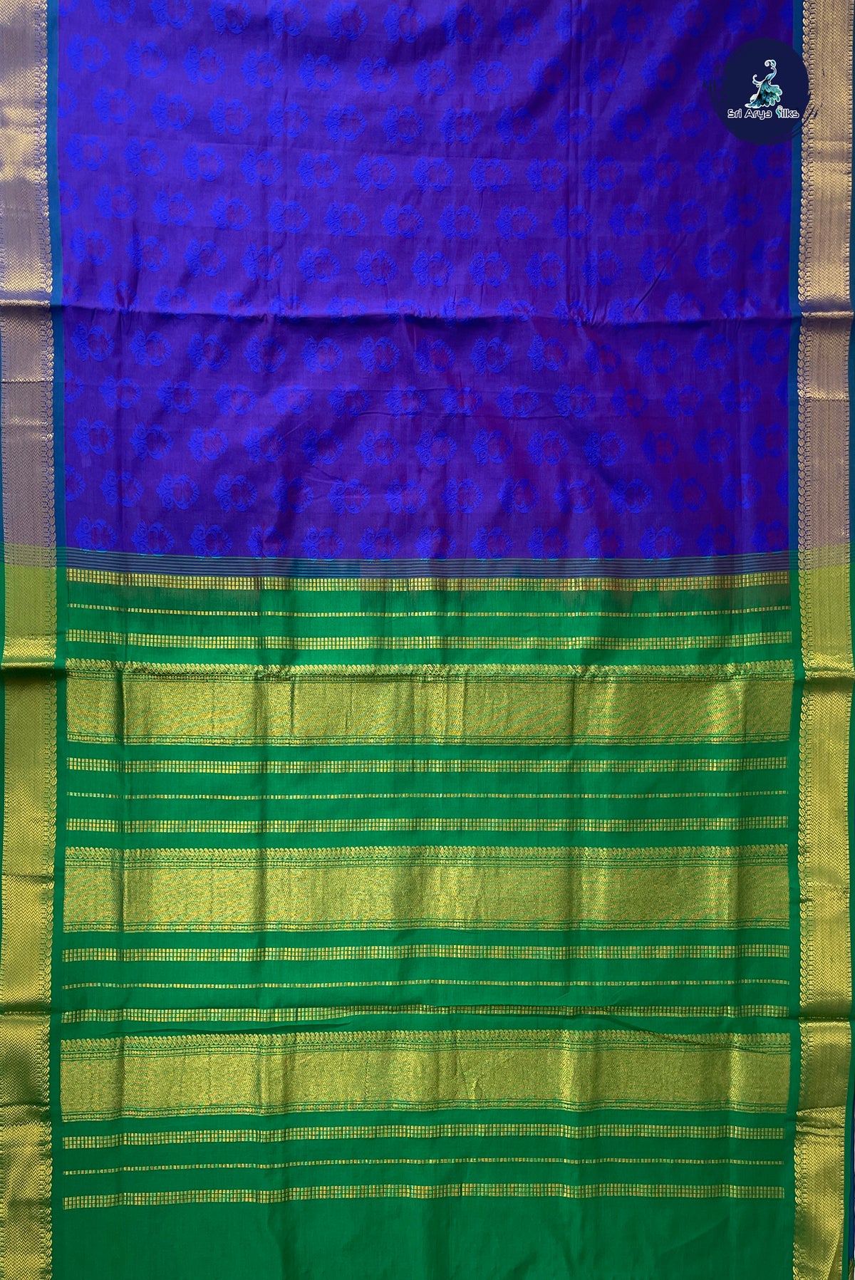 Dual Tone Violet Half Pure Silk Cotton Saree With Embossed Pattern