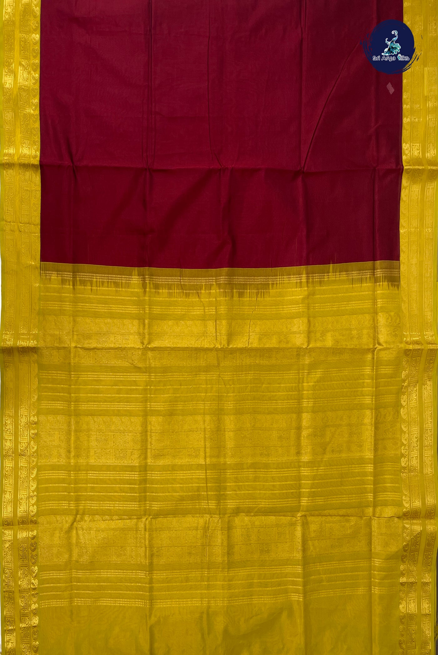 Arakku Half Pure Silk Cotton Saree With Plain Pattern