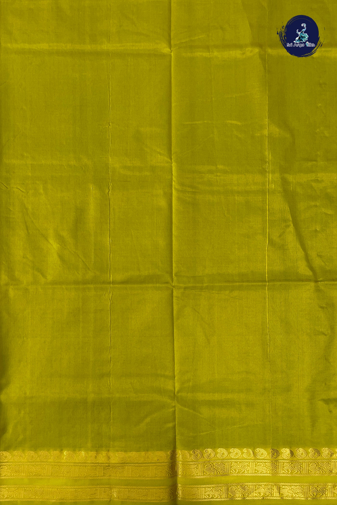 Dark Green Half Pure Silk Cotton Saree With Plain Pattern