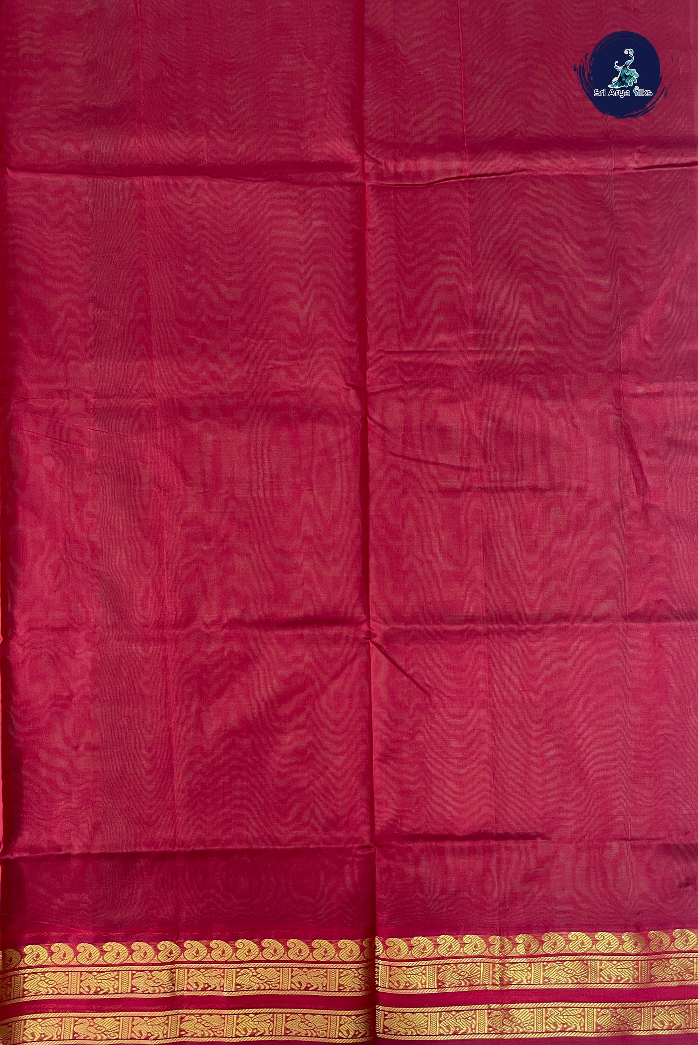Green Half Pure Silk Cotton Saree With Plain Pattern