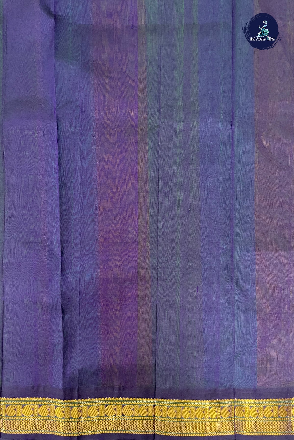 Multi Colour Korvai Silk Cotton Saree With Stripes Pattern