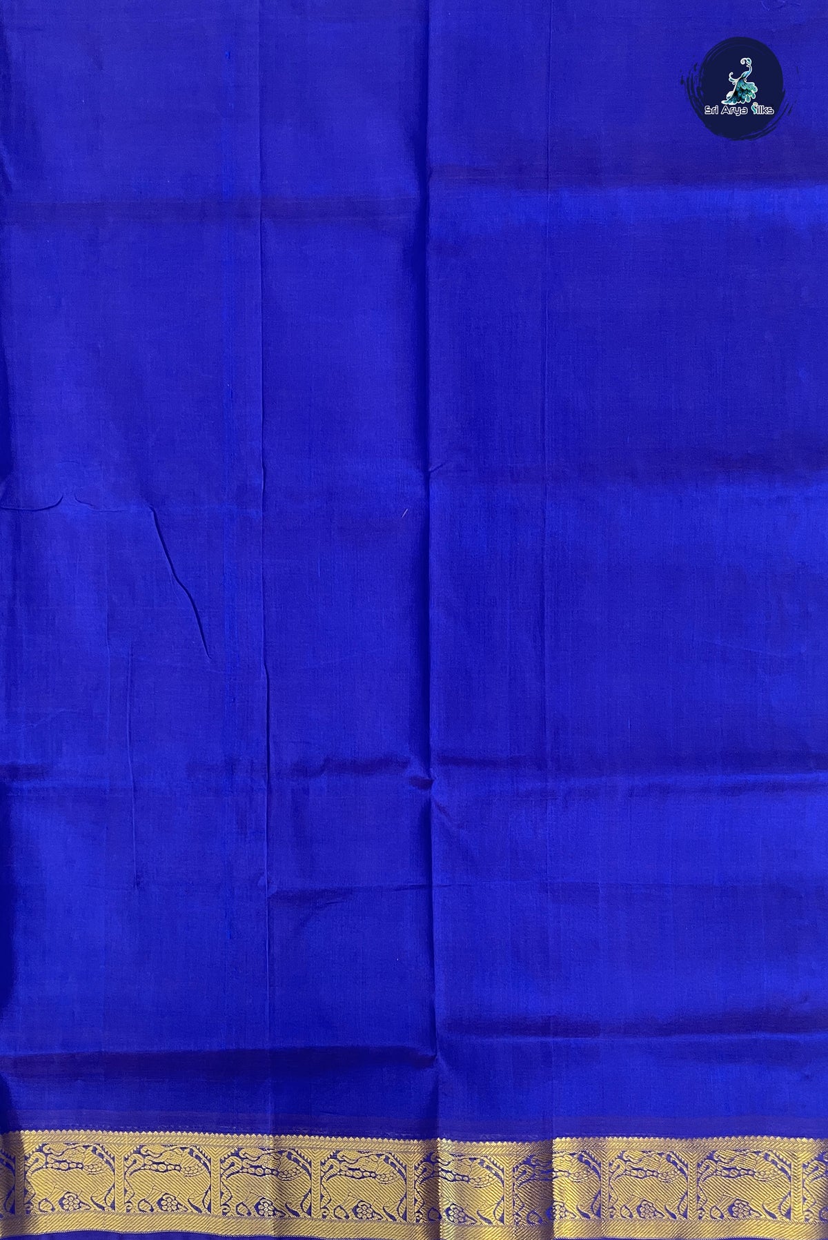 Dark Blue Bridal Silk Cotton Saree With Zari Buttas Pattern