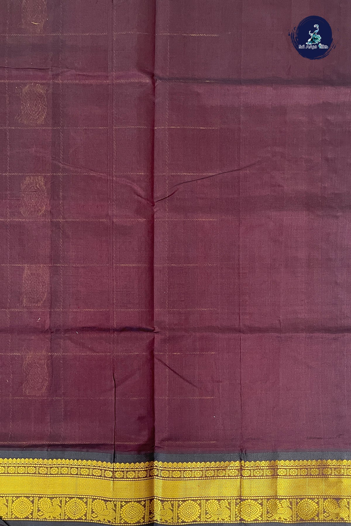 Coffee Brown Bridal Silk Cotton Saree With Mayil Chakram Butta Pattern