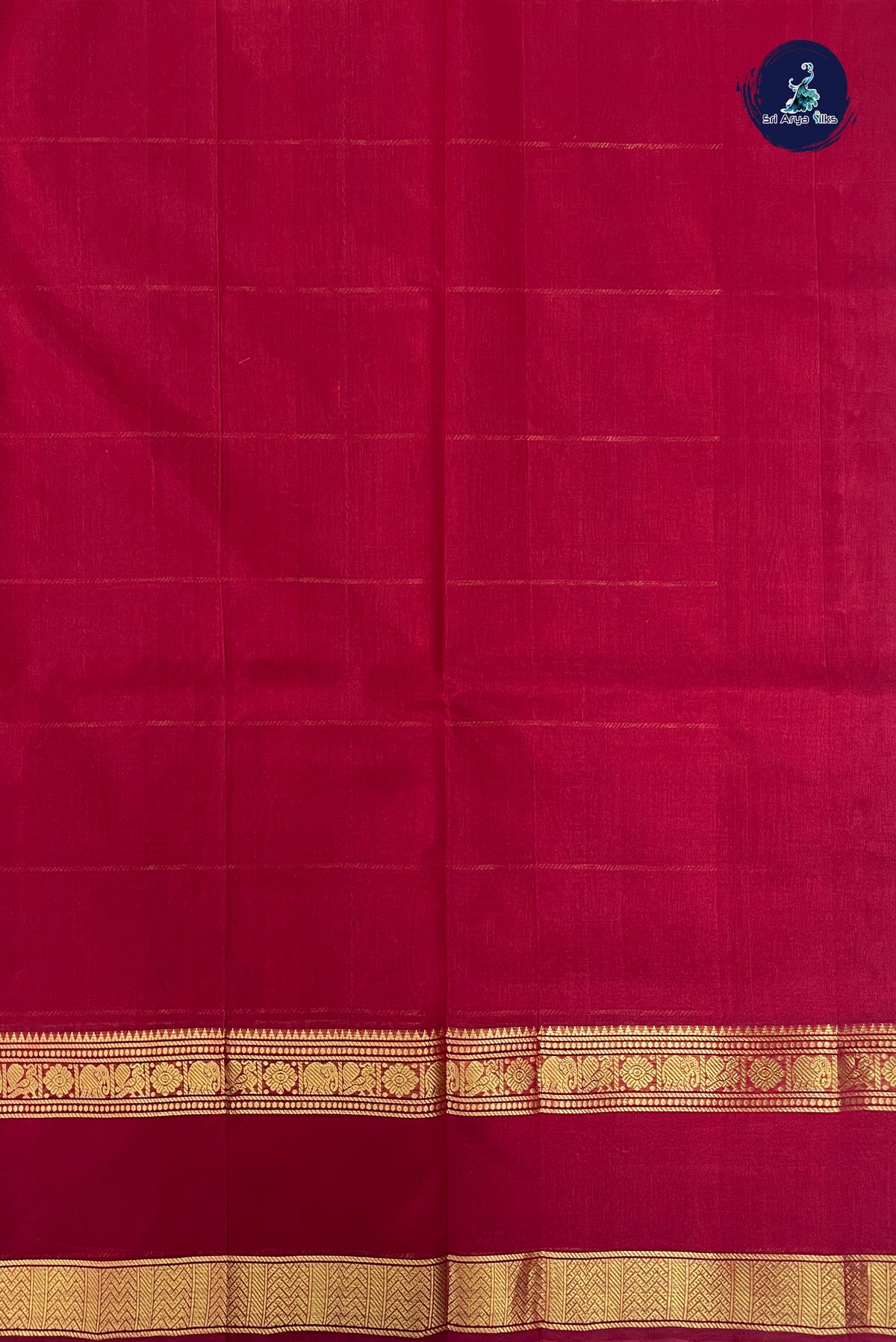 Maroon Bridal Silk Cotton Saree With Mayil Chakram Butta Pattern