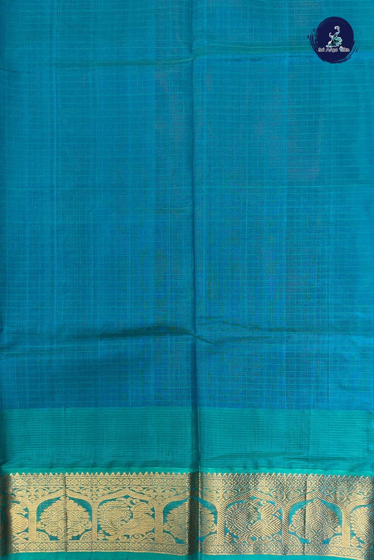 Dual Tone Purple Korvai Silk Cotton Saree With Checked Pattern