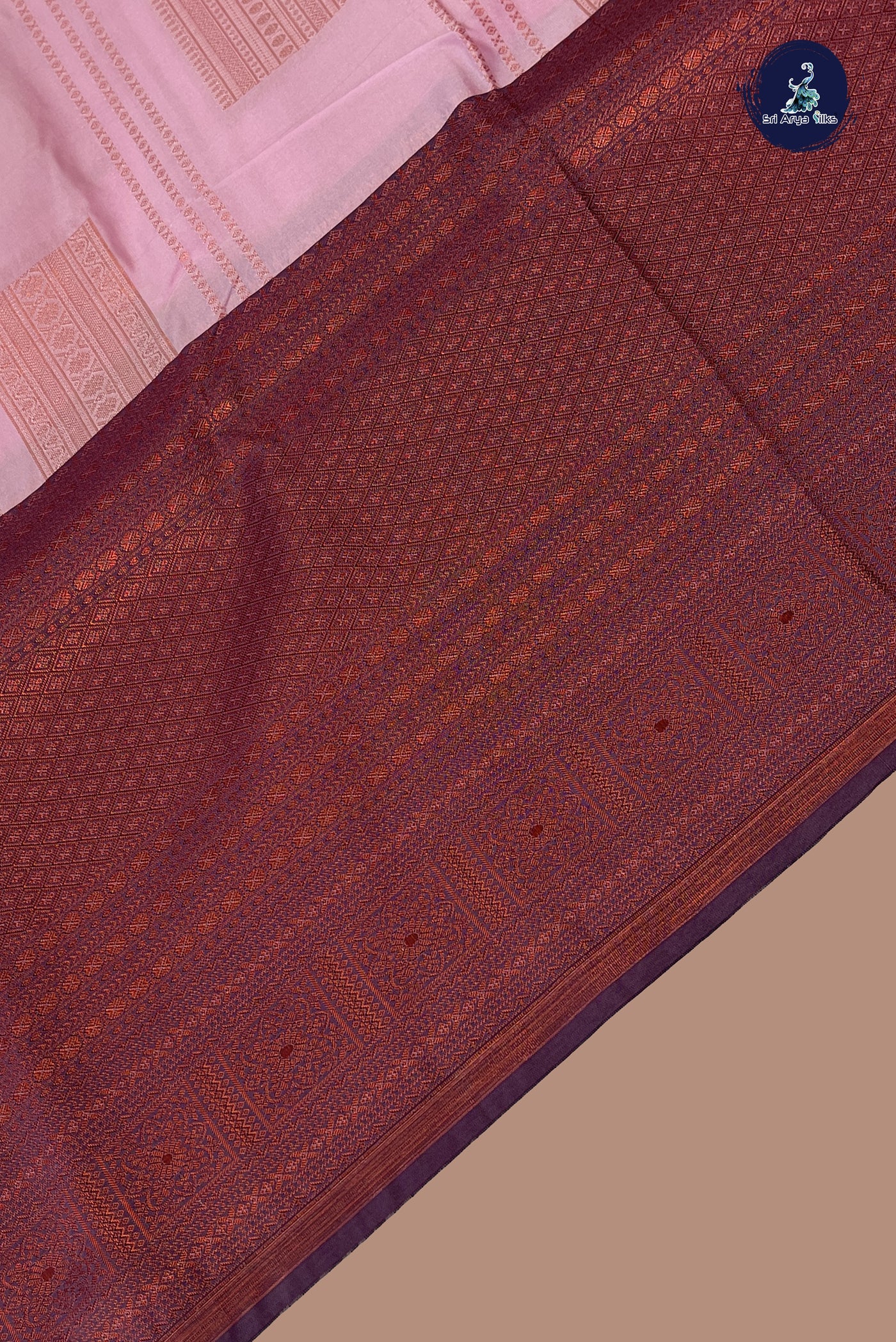 Pastel Shade Semi Silk Saree With Copper Zari Buttas Pattern