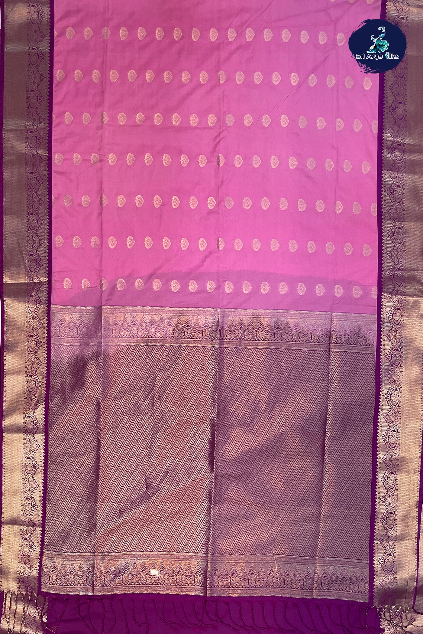 Mauve Pink Semi Silk Saree With Buttas Pattern