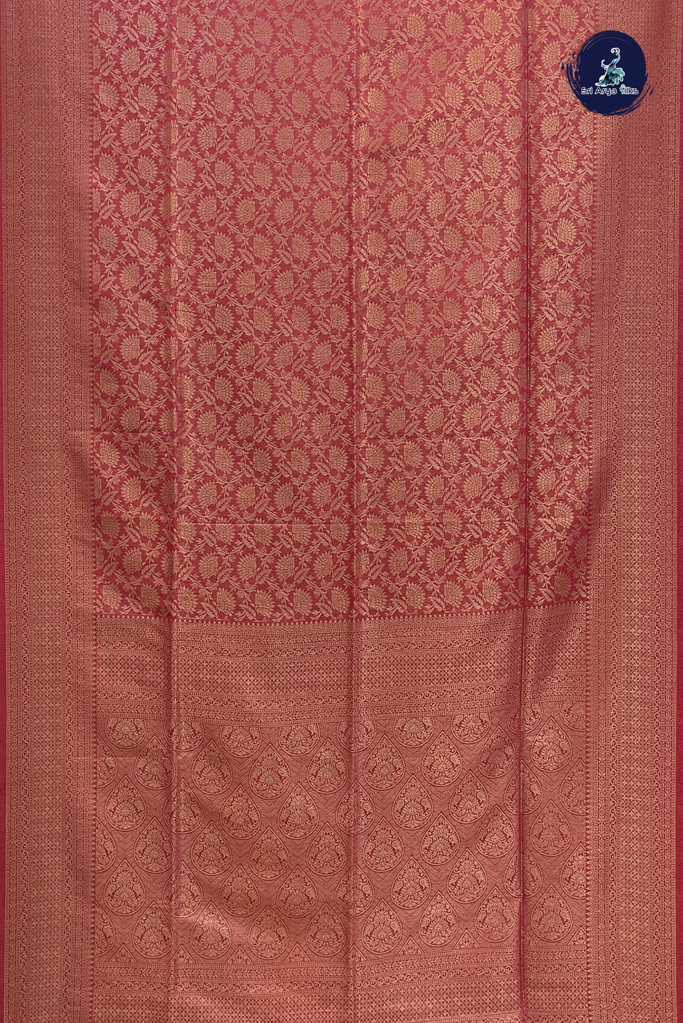 Tomato Red Semi Soft Silk Saree With Jacquard Pattern