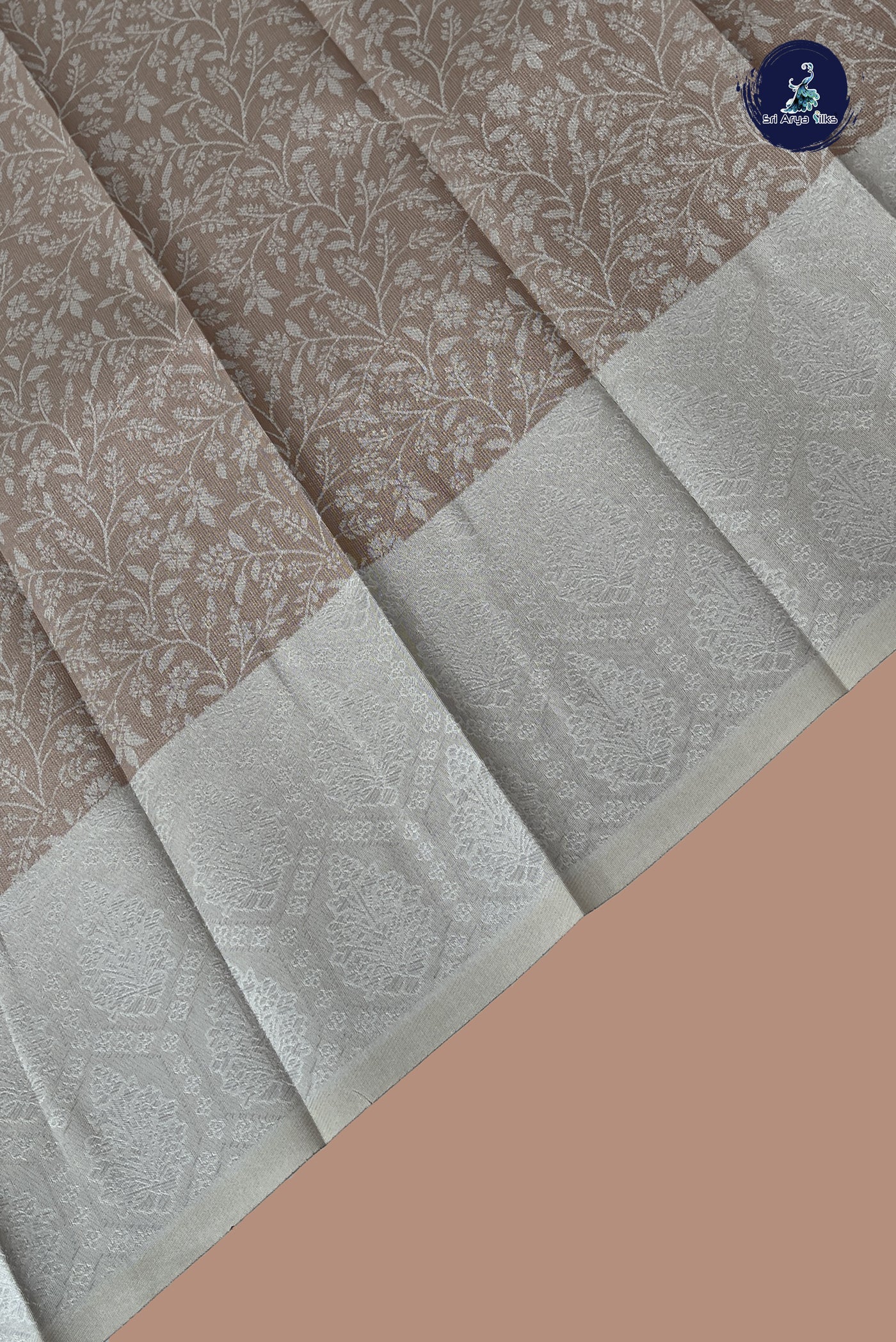 Light Brown Semi Soft Silk Saree With Jacquard Pattern