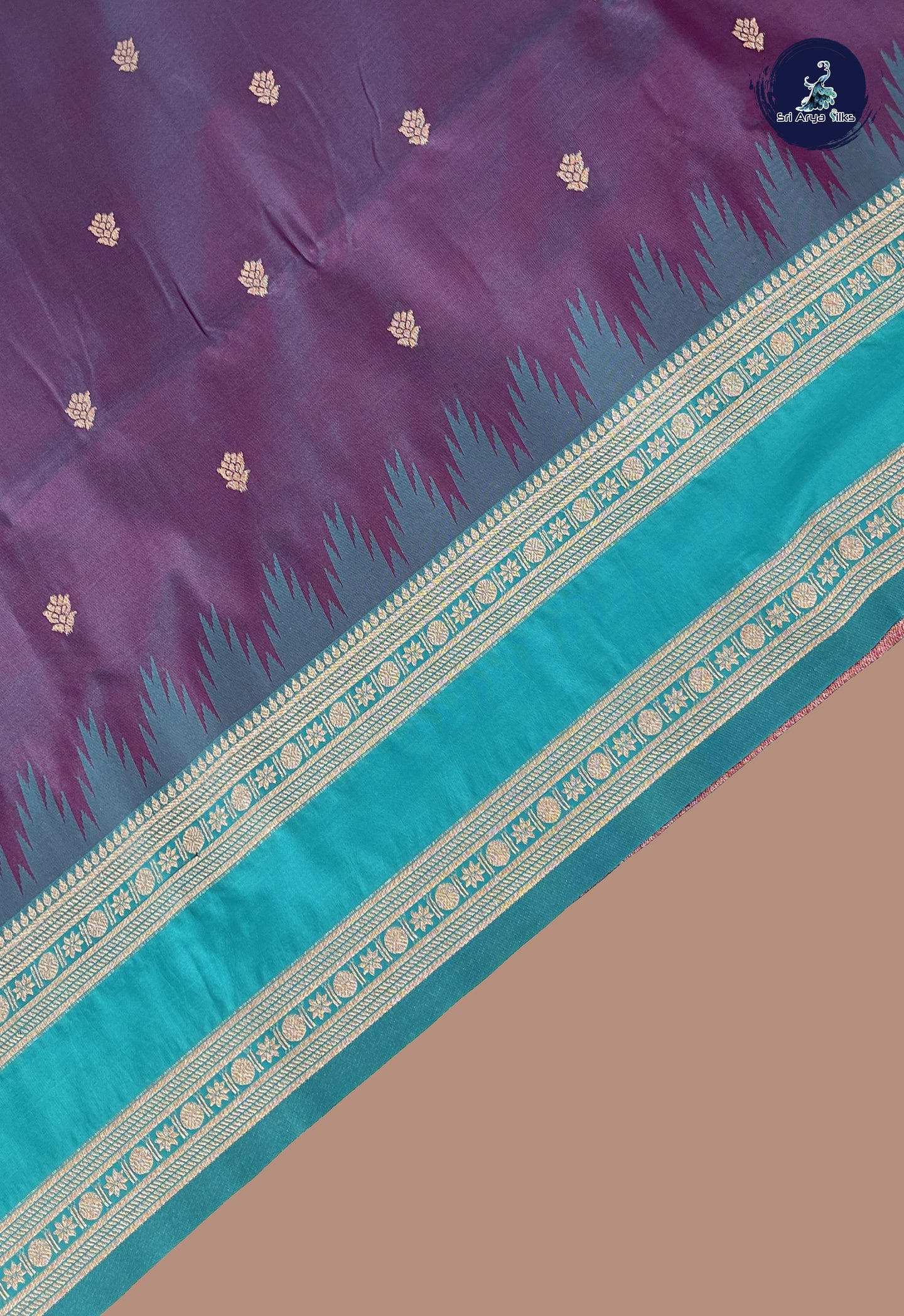 Blusih Purple Semi Soft Silk Saree With Zari Buttas Pattern