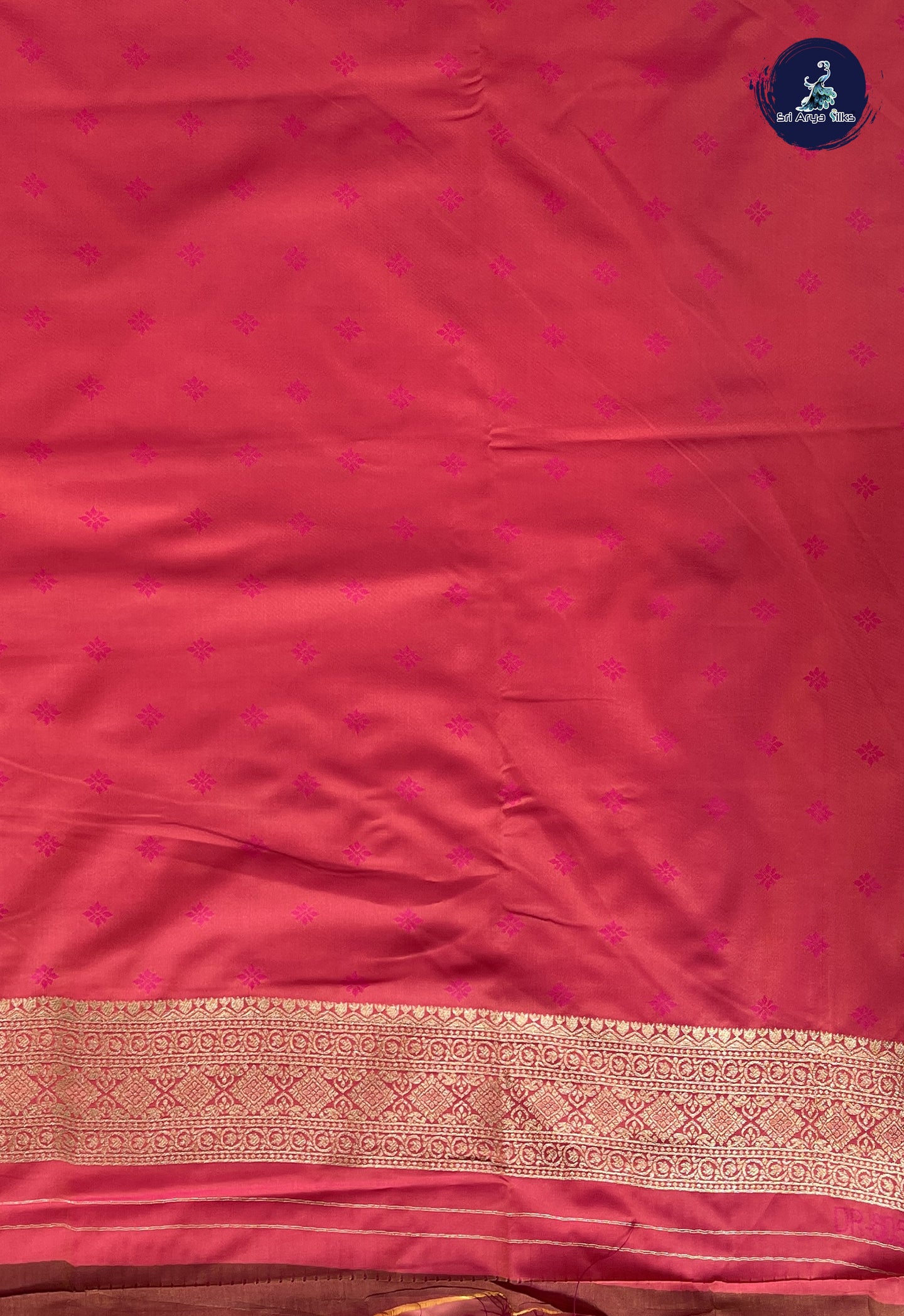 Peach Semi Soft Silk Saree With Zari Buttas Pattern