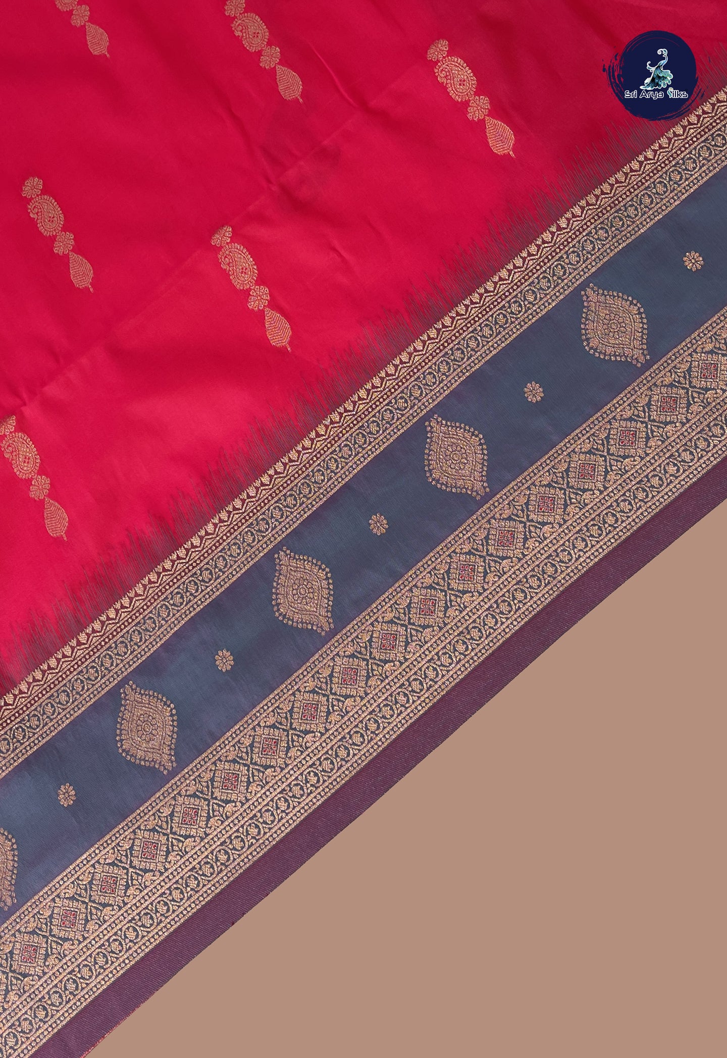 Reddish Pink Semi Soft Silk Saree With Zari Buttas Pattern