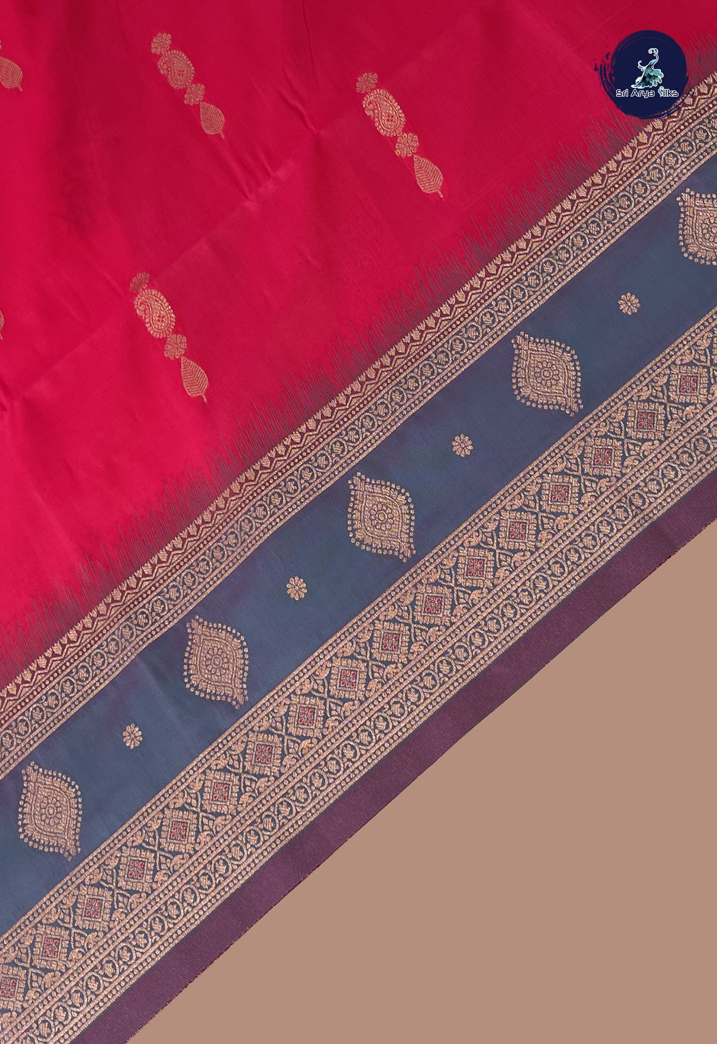 Reddish Pink Semi Soft Silk Saree With Zari Buttas Pattern