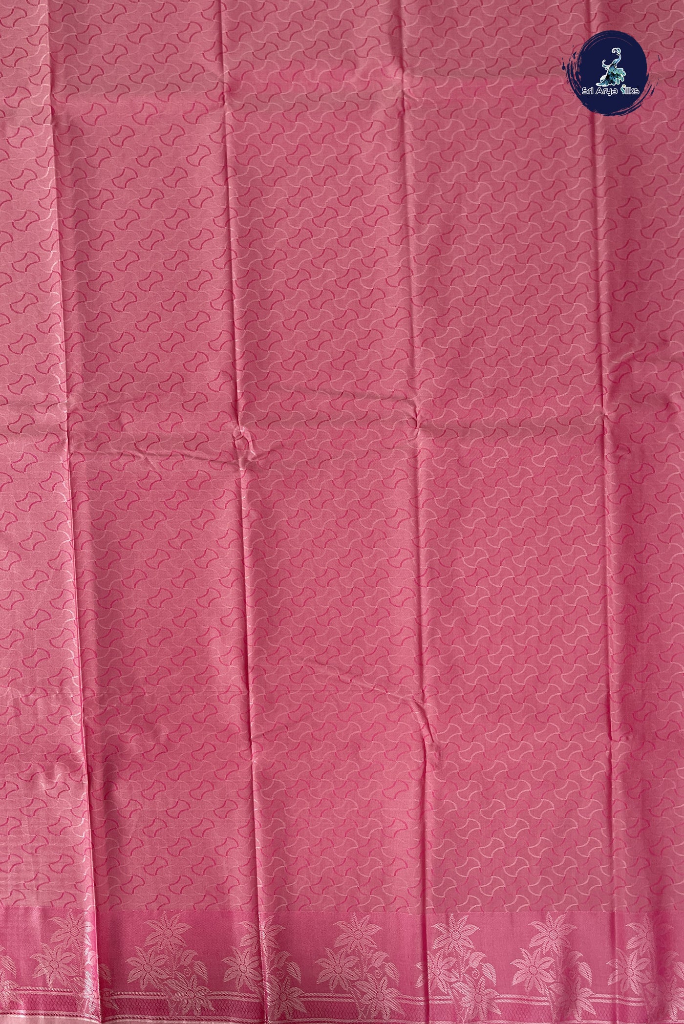 Pink Semi Soft Silk Saree With Embossed Pattern