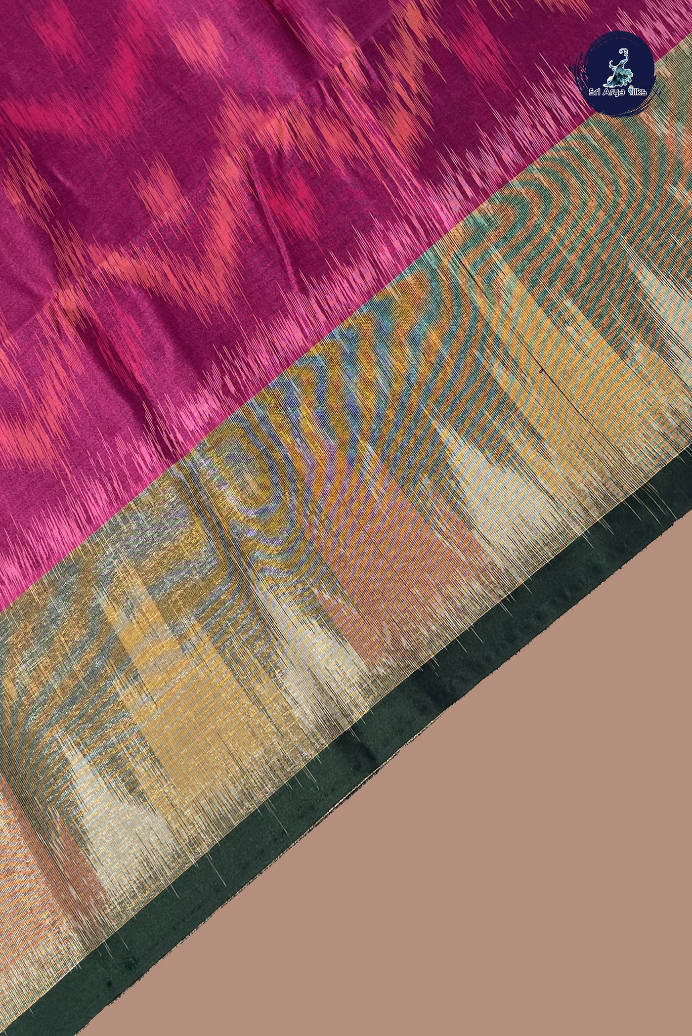 BeetRoot Shade Semi Soft Silk Saree With Ikat Pattern